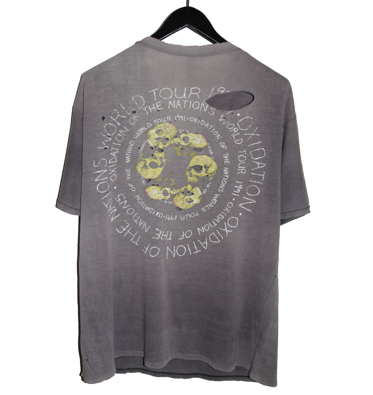 Megadeth 1991 Oxidation Of The Nations Tour Shirt - Faded AU