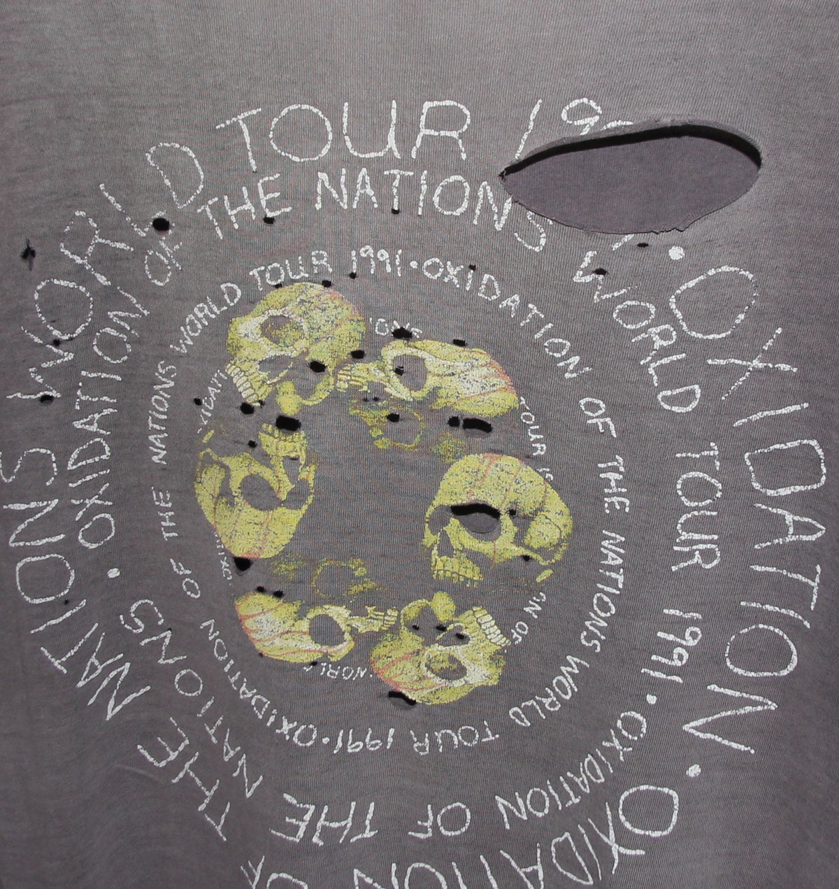 Megadeth 1991 Oxidation Of The Nations Tour Shirt - Faded AU