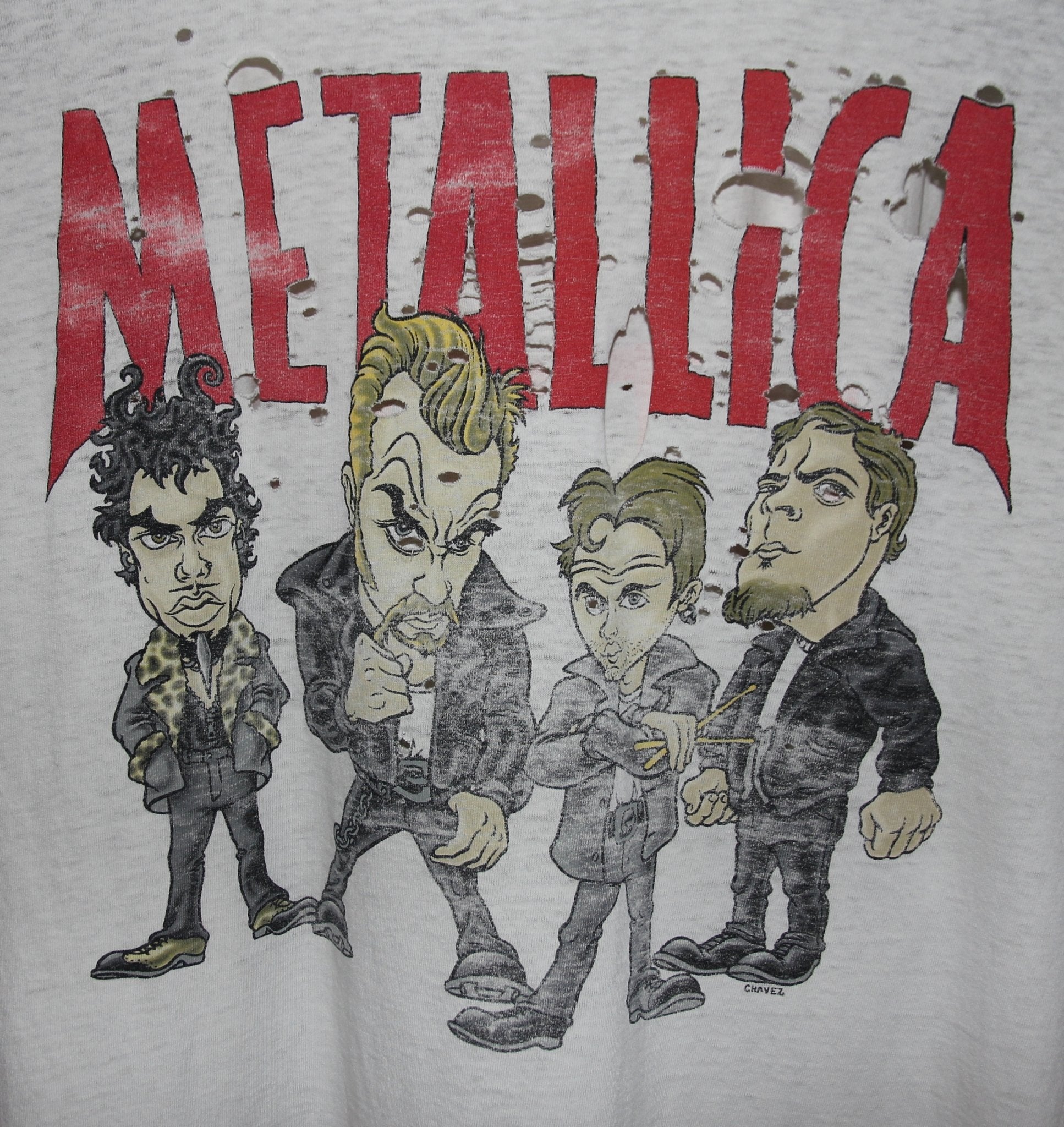 Metallica 1996 Load Cartoon Shirt - Faded AU