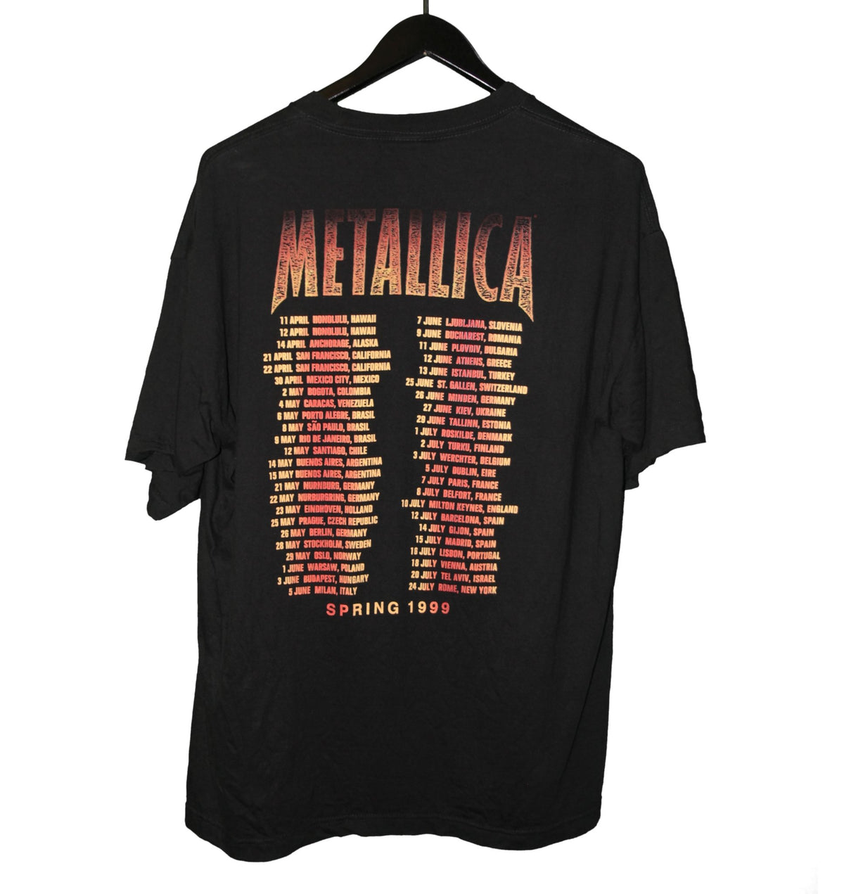 Metallica 1998 Poor Re-Touring Me North America Tour Shirt - Faded AU