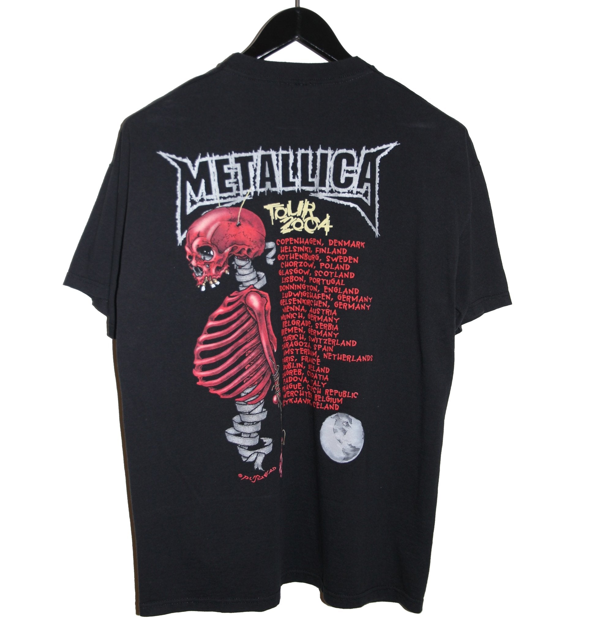 Metallica 2004 Madly in Anger Pushead Tour Shirt - Faded AU