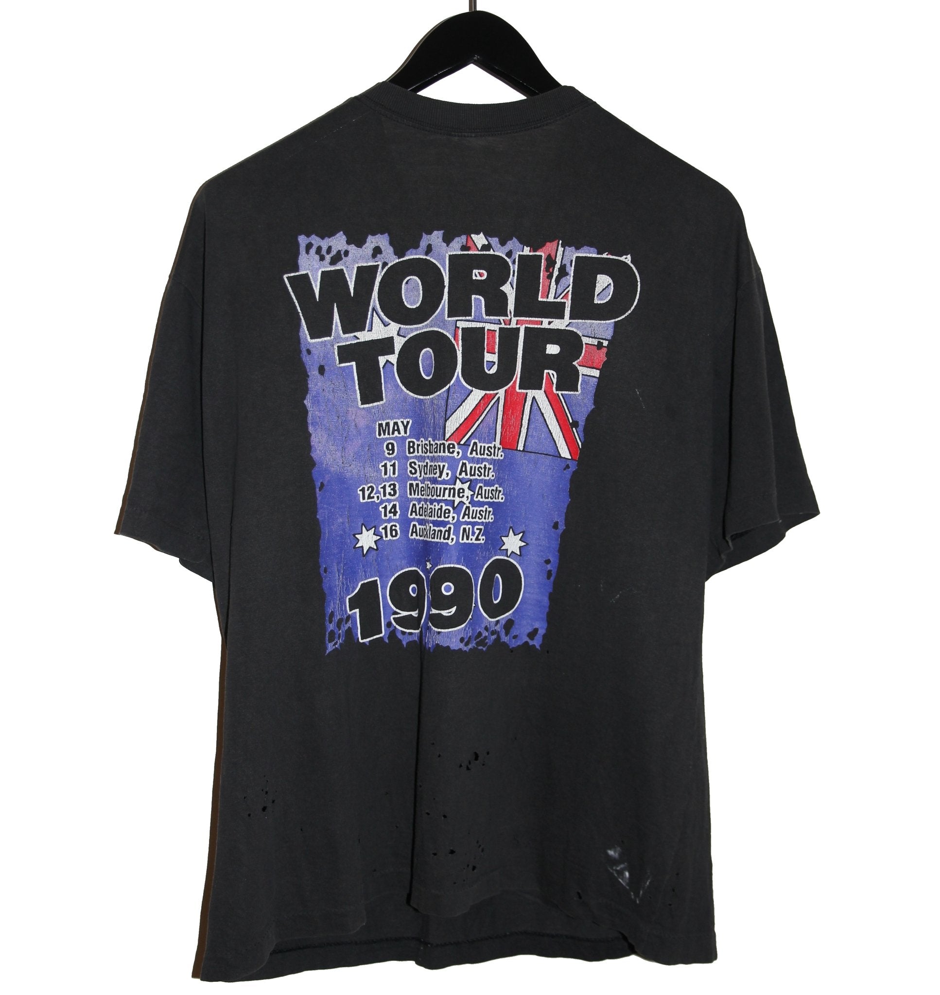 Skid Row 1990 Skids Across Australia Tour Shirt - Faded AU