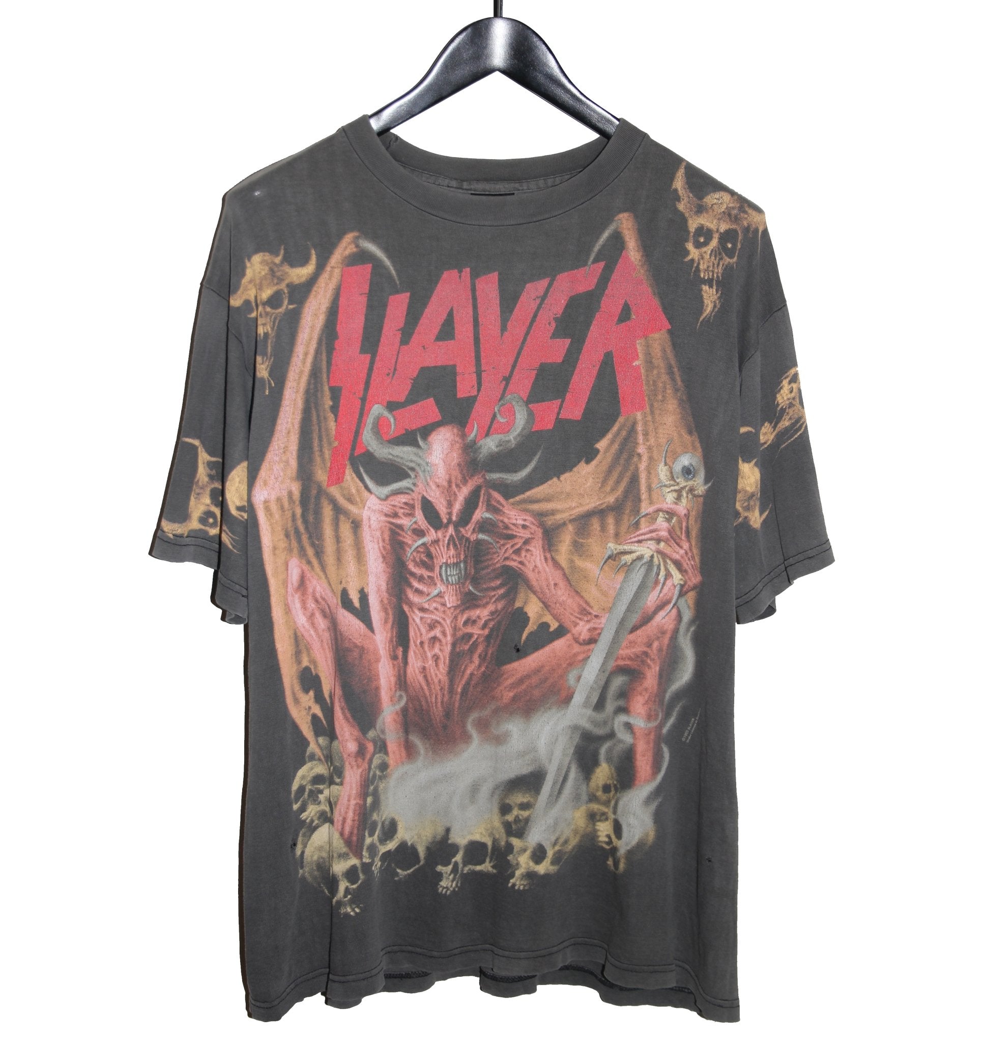 Slayer 1993 Pink Demon All Over Print Shirt - Faded AU