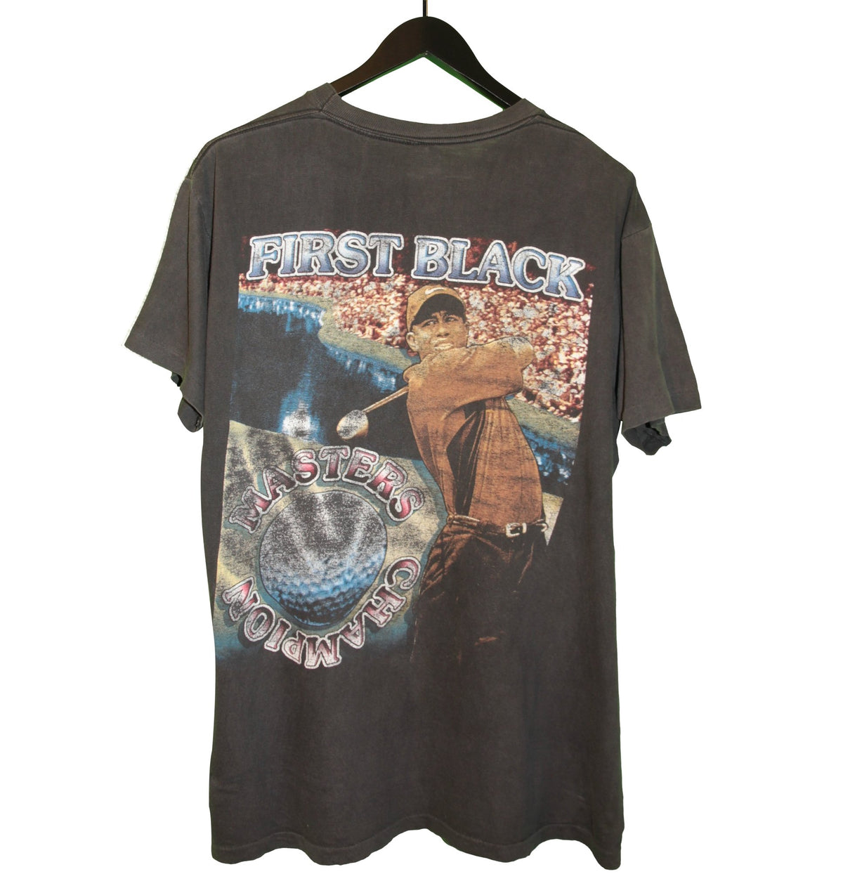 Tiger Woods 1997 Bootleg Masters Champion Rap Tee - Faded AU