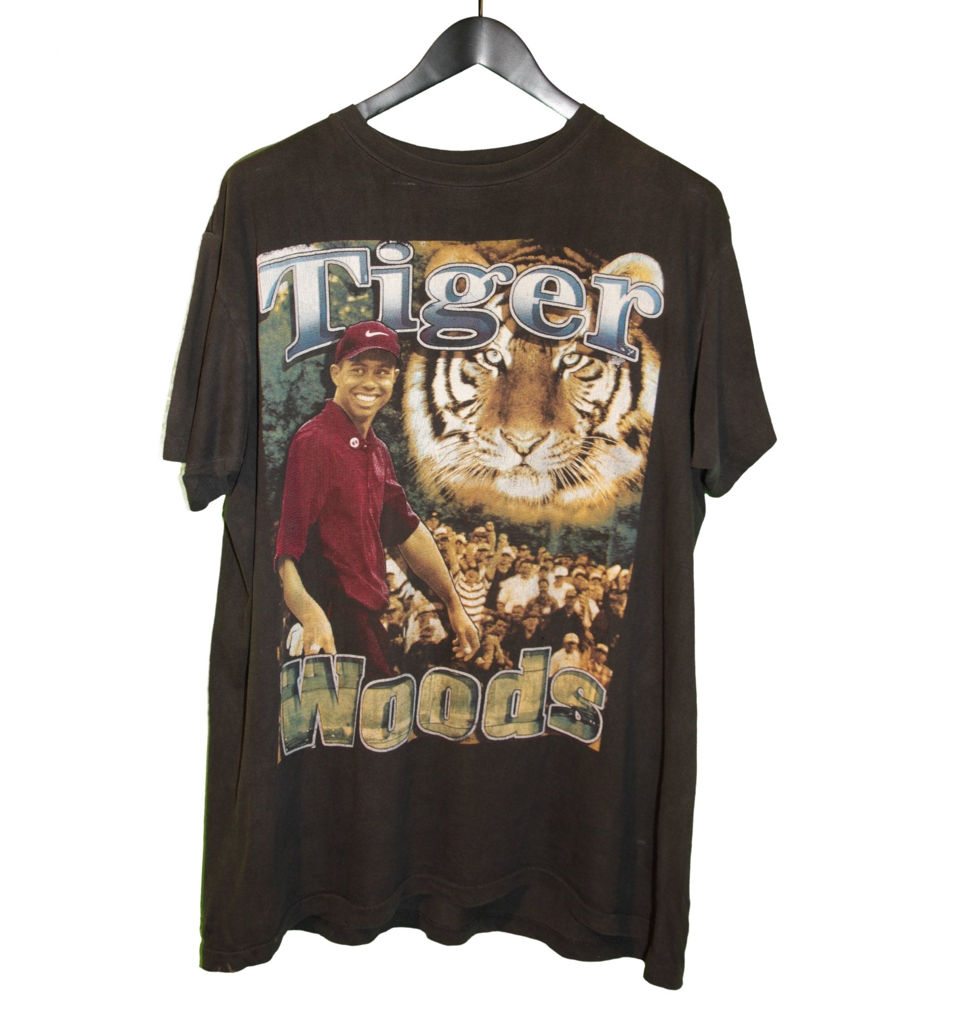 Tiger Woods 1997 Bootleg Masters Champion Rap Tee - Faded AU