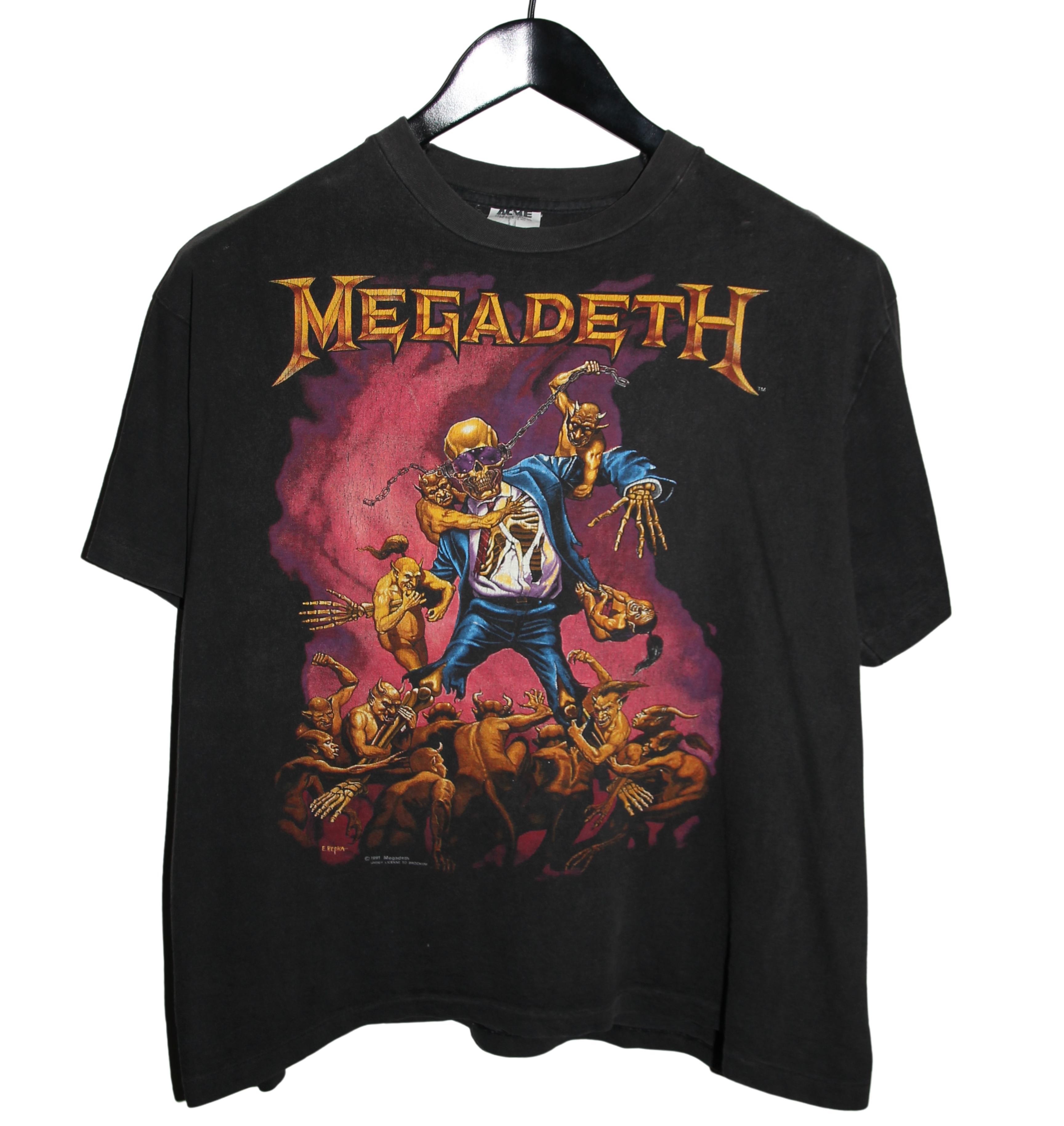 Megadeth 1992 Shirt Vic Goes To Hell Shirt