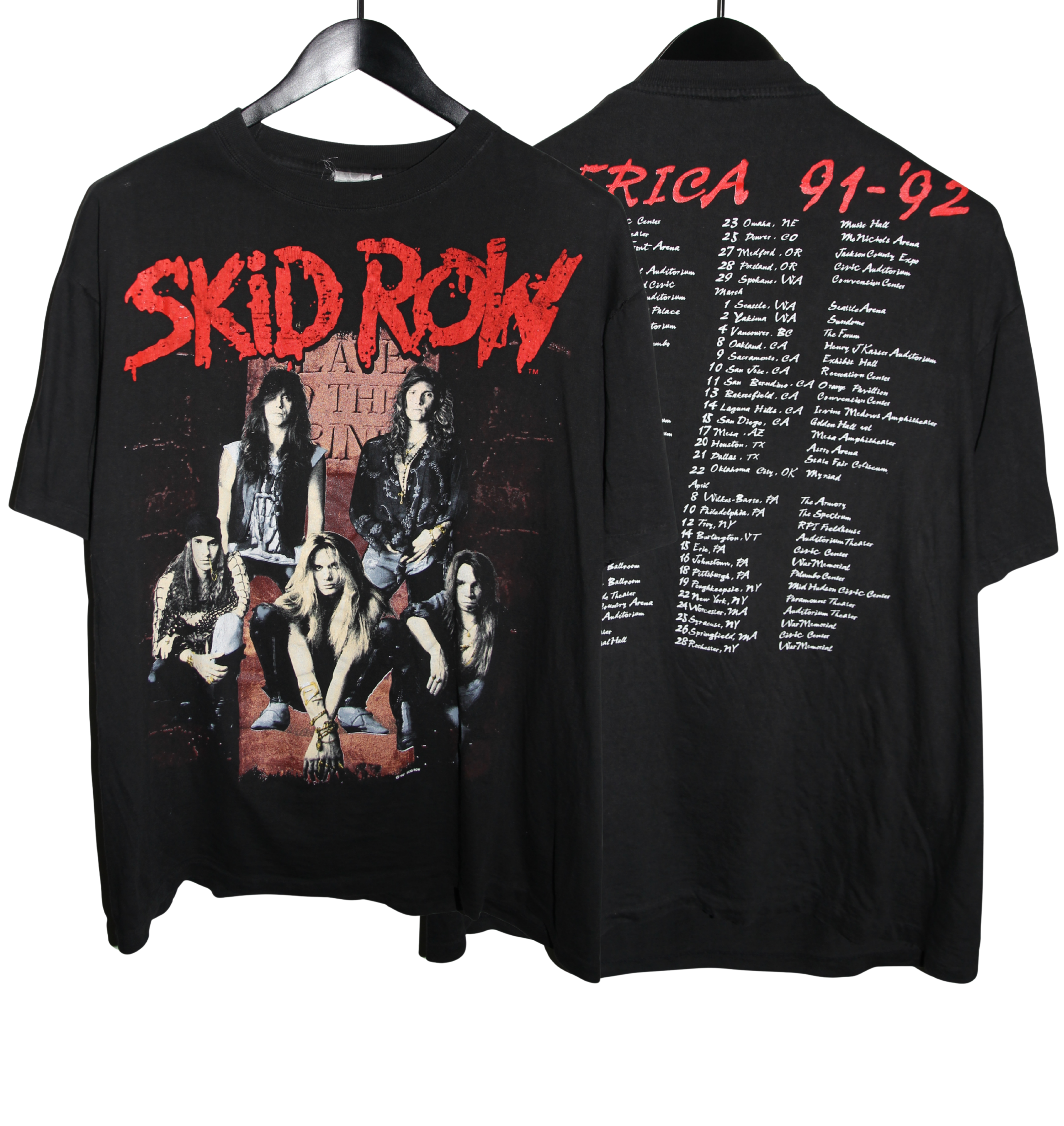 Skid Row 1991/92 Slave To The Grind Tour Shirt