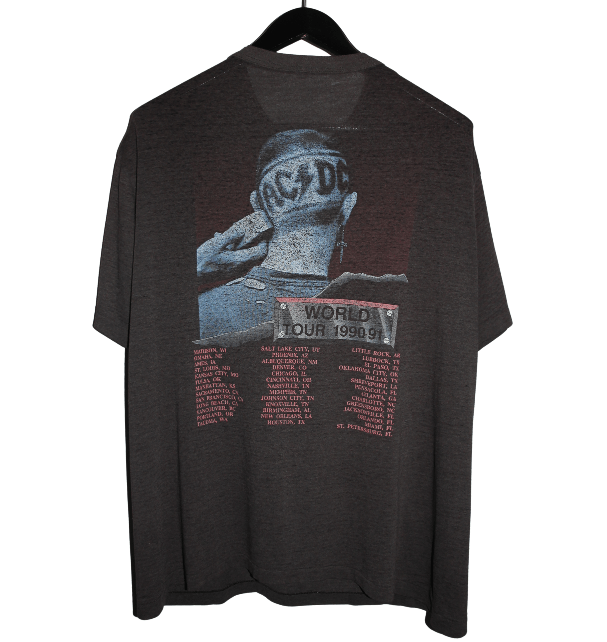 ACDC 1990 The Razor Edge Tour Shirt - Faded AU