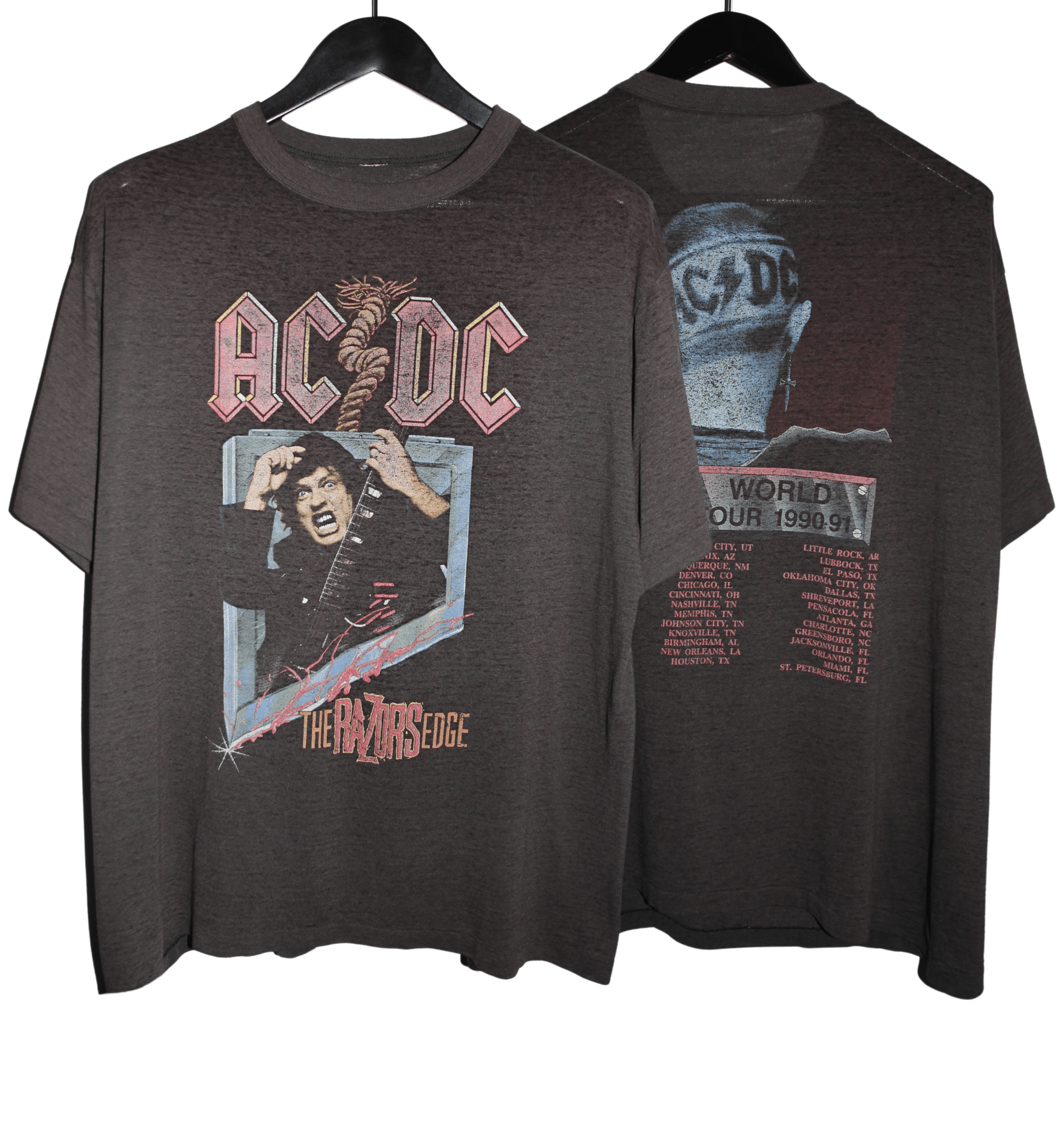 ACDC 1990 The Razor Edge Tour Shirt - Faded AU