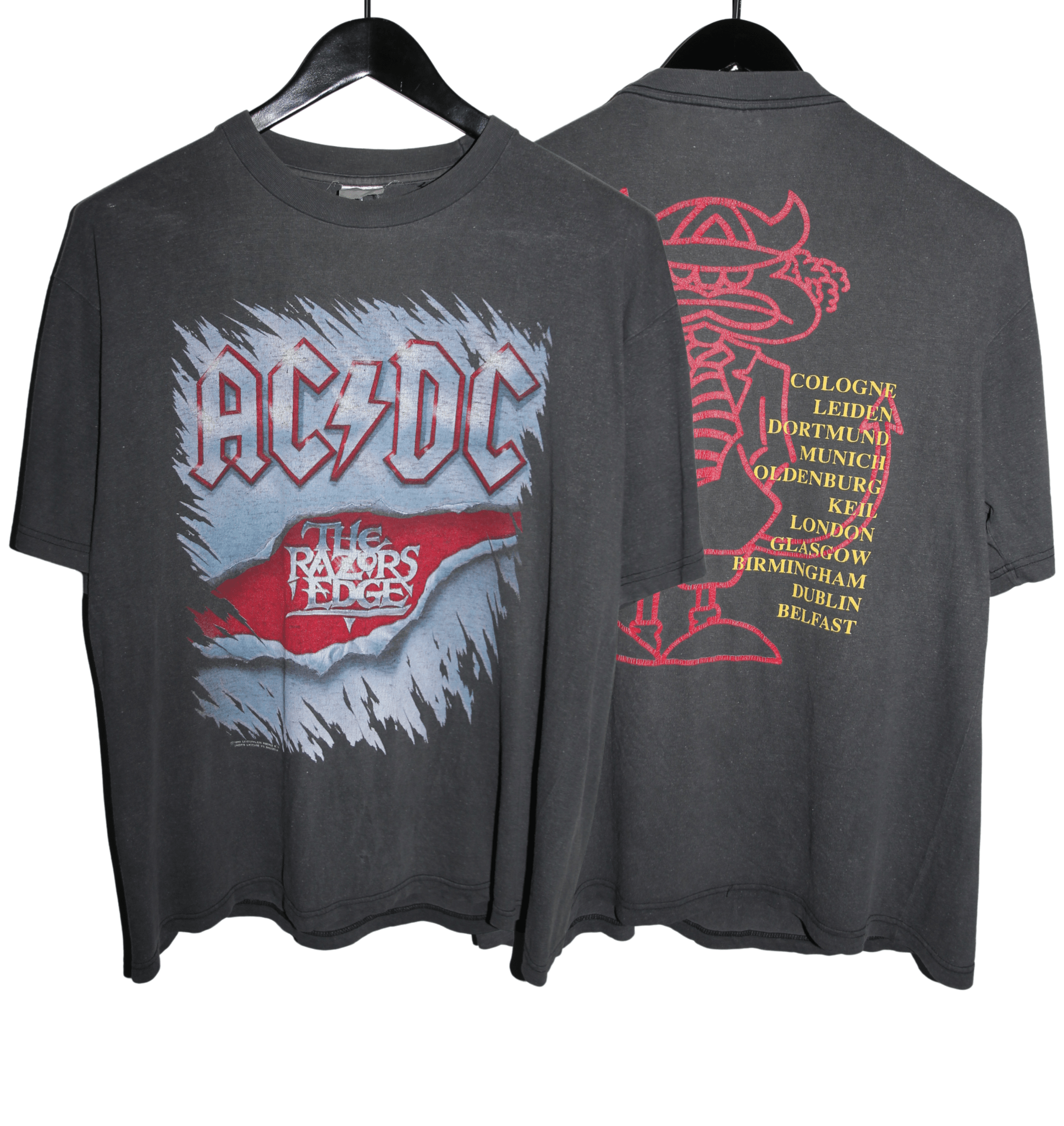 ACDC 1990 The Razors Edge Tour Shirt - Faded AU