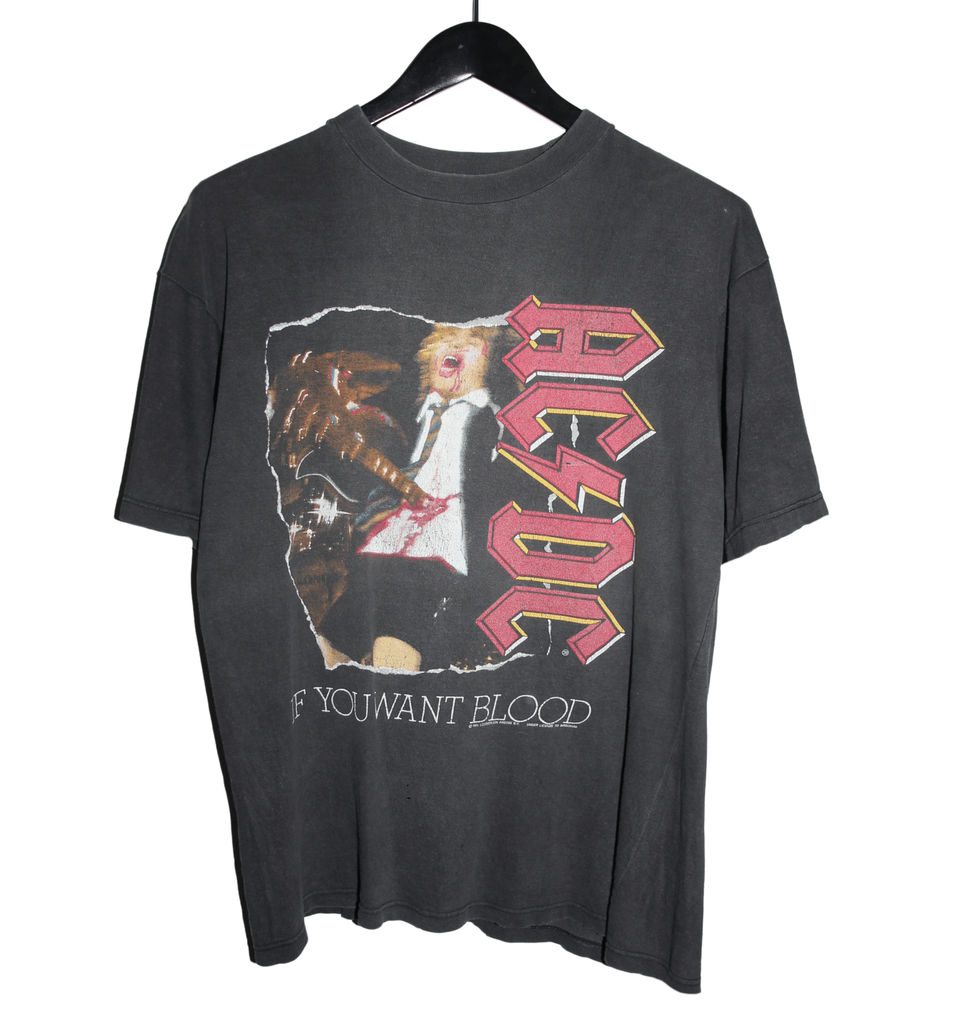ACDC 1991 If You Want Blood Live Album Shirt - Faded AU