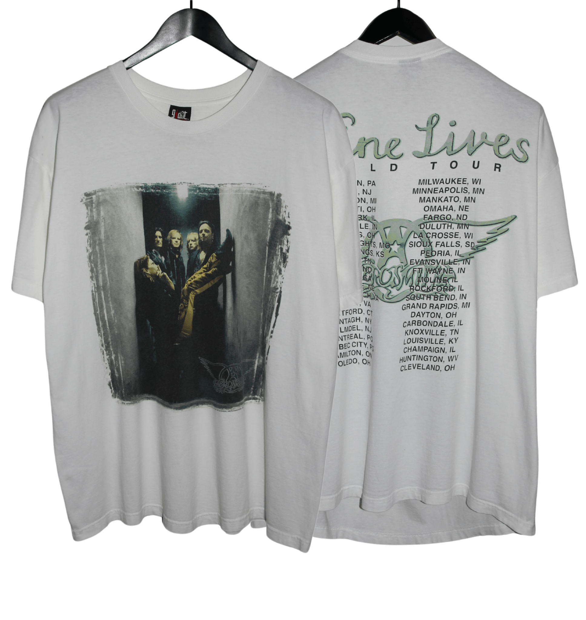 Aerosmith 1997 Nine Lives World Tour Shirt - Faded AU