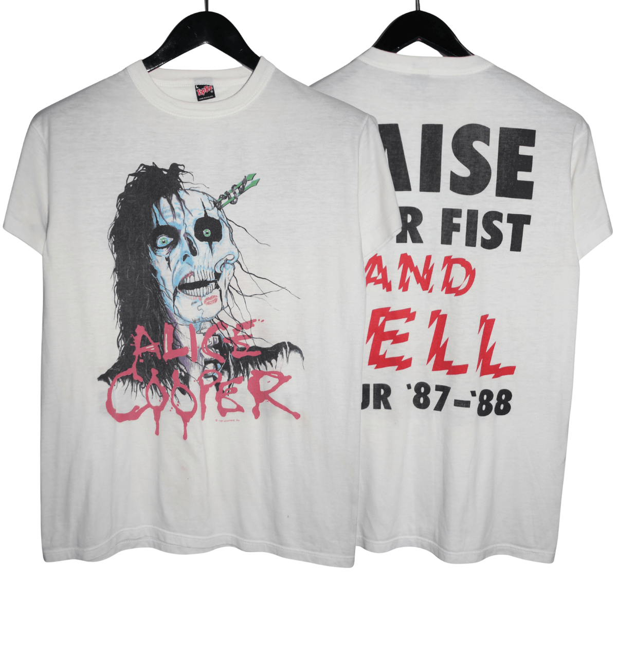 Alice Cooper 1987/88 Raise Your Fist And Yell Tour Shirt - Faded AU