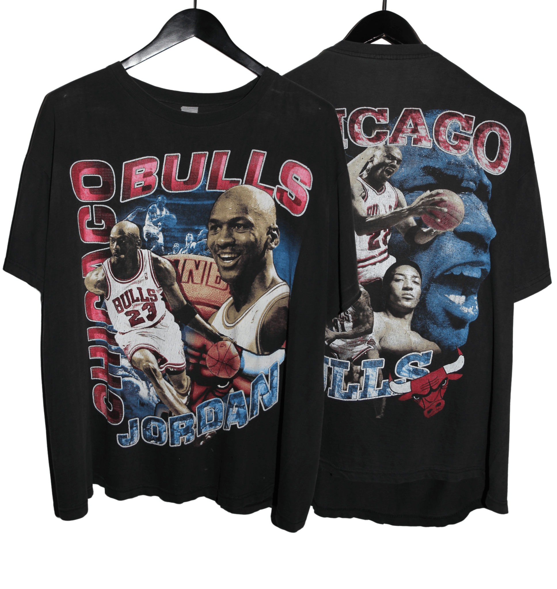 Chicago Bulls 90's Michael Jordan Rap Tee - Faded AU