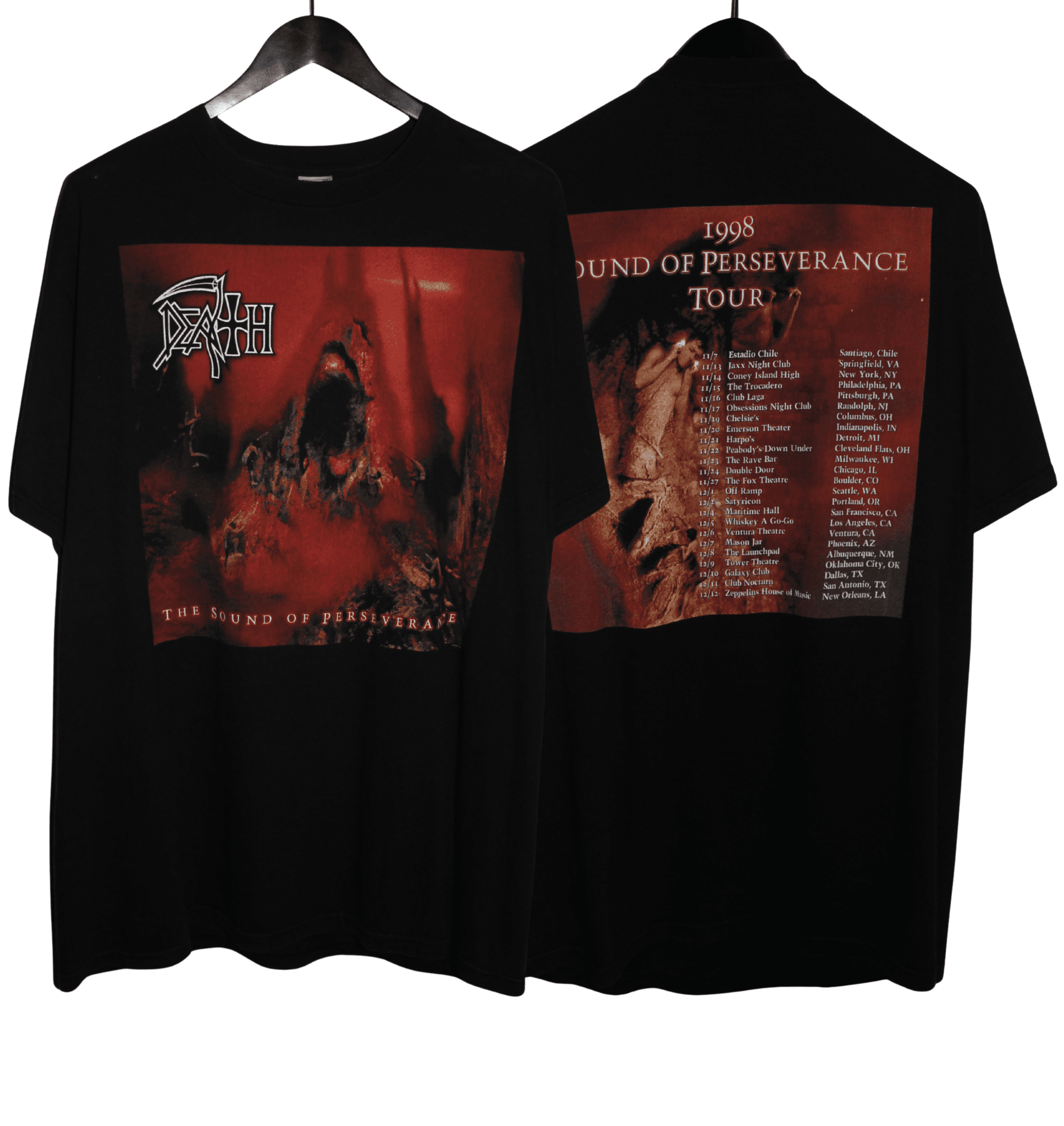 Death 1998 Sound of Perseverance Tour Shirt - Faded AU