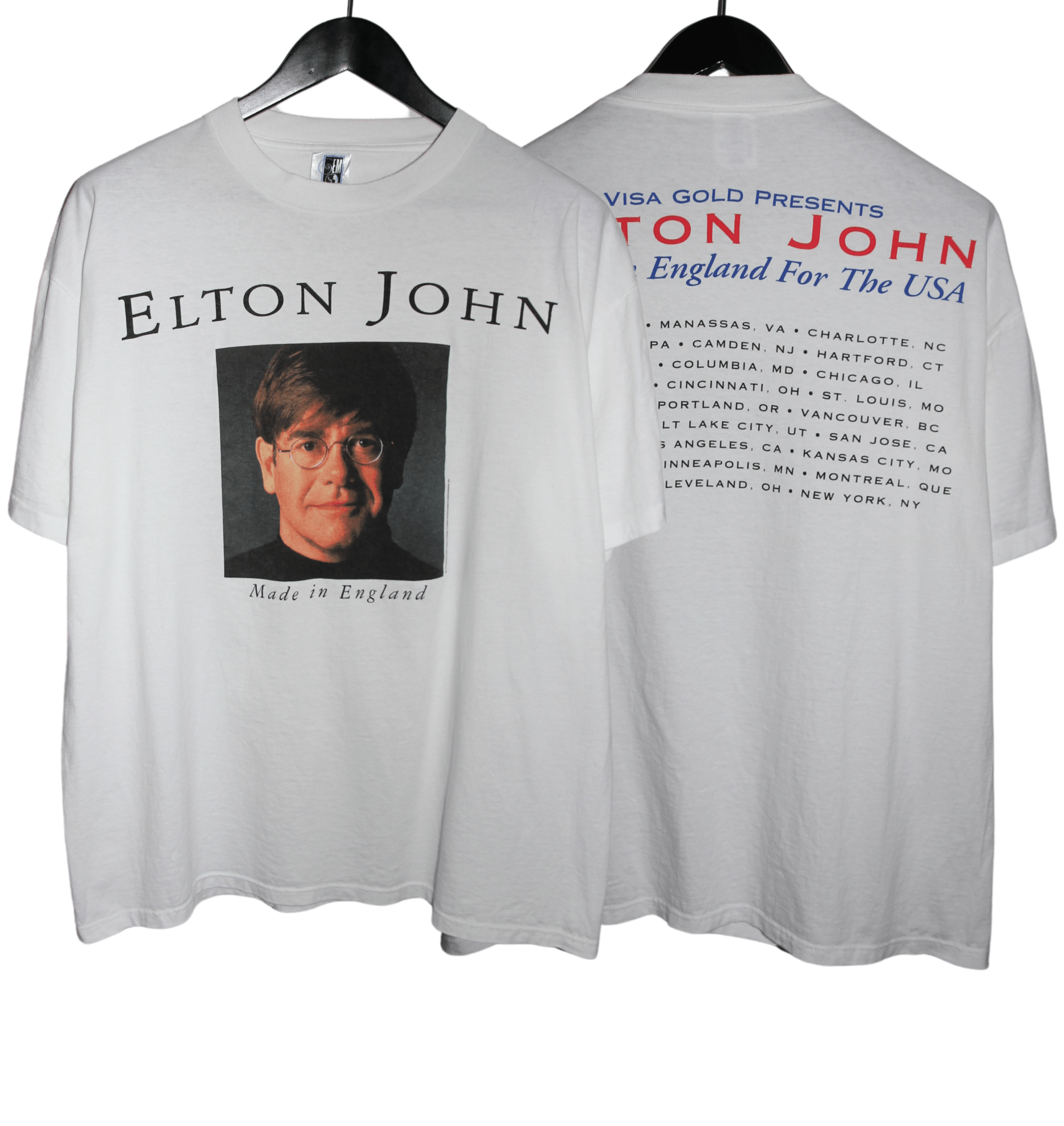 Elton John 1995 Made In England Tour Shirt - Faded AU