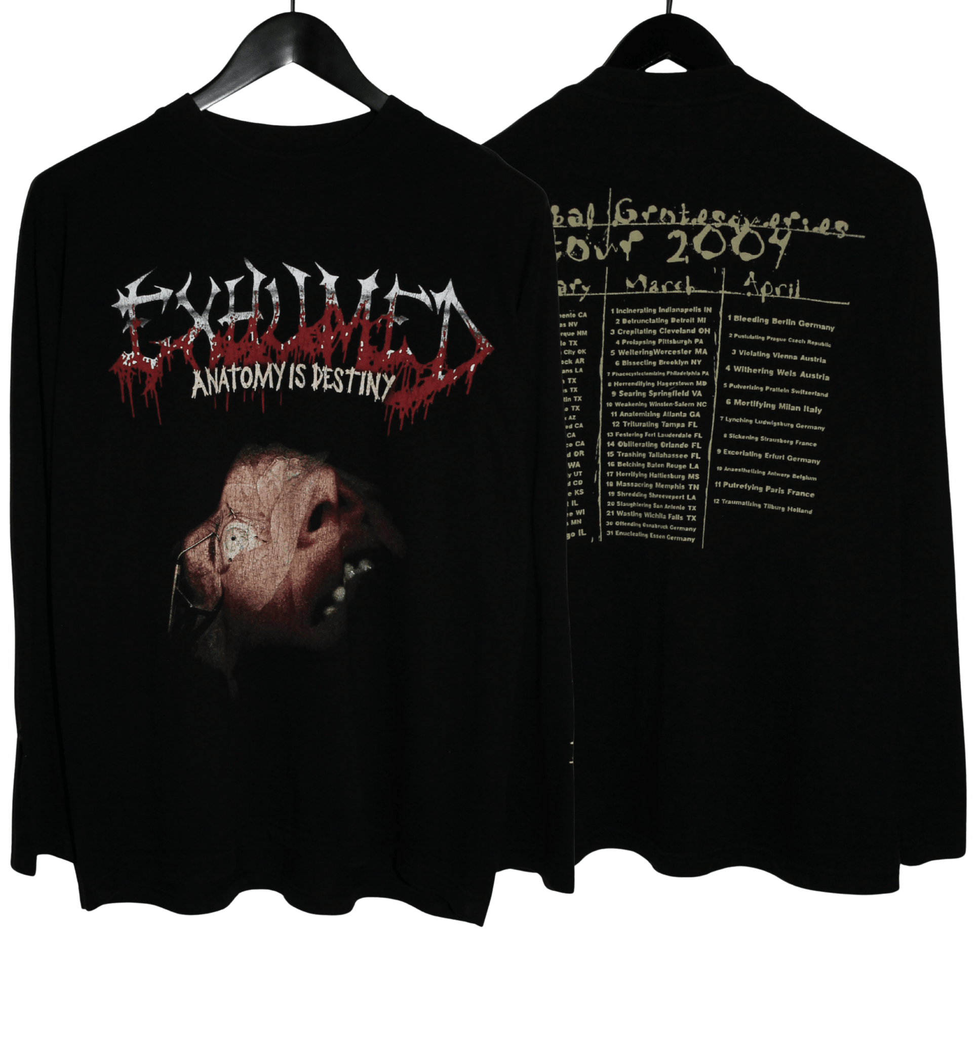Exhumed 2004 Anatomy is Destiny Tour Long Sleeve - Faded AU