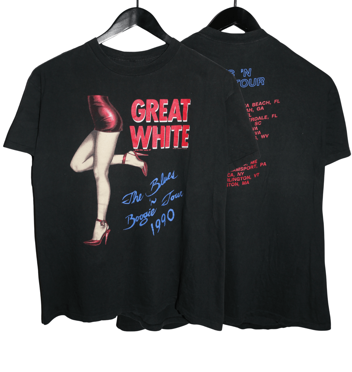 Great White 1990 Blues 'N Boogie Tour Shirt - Faded AU