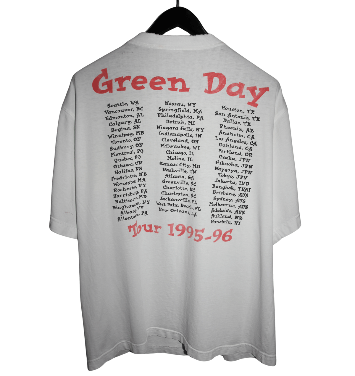 Green Day 1995/96 Insomniac World Tour Shirt - Faded AU