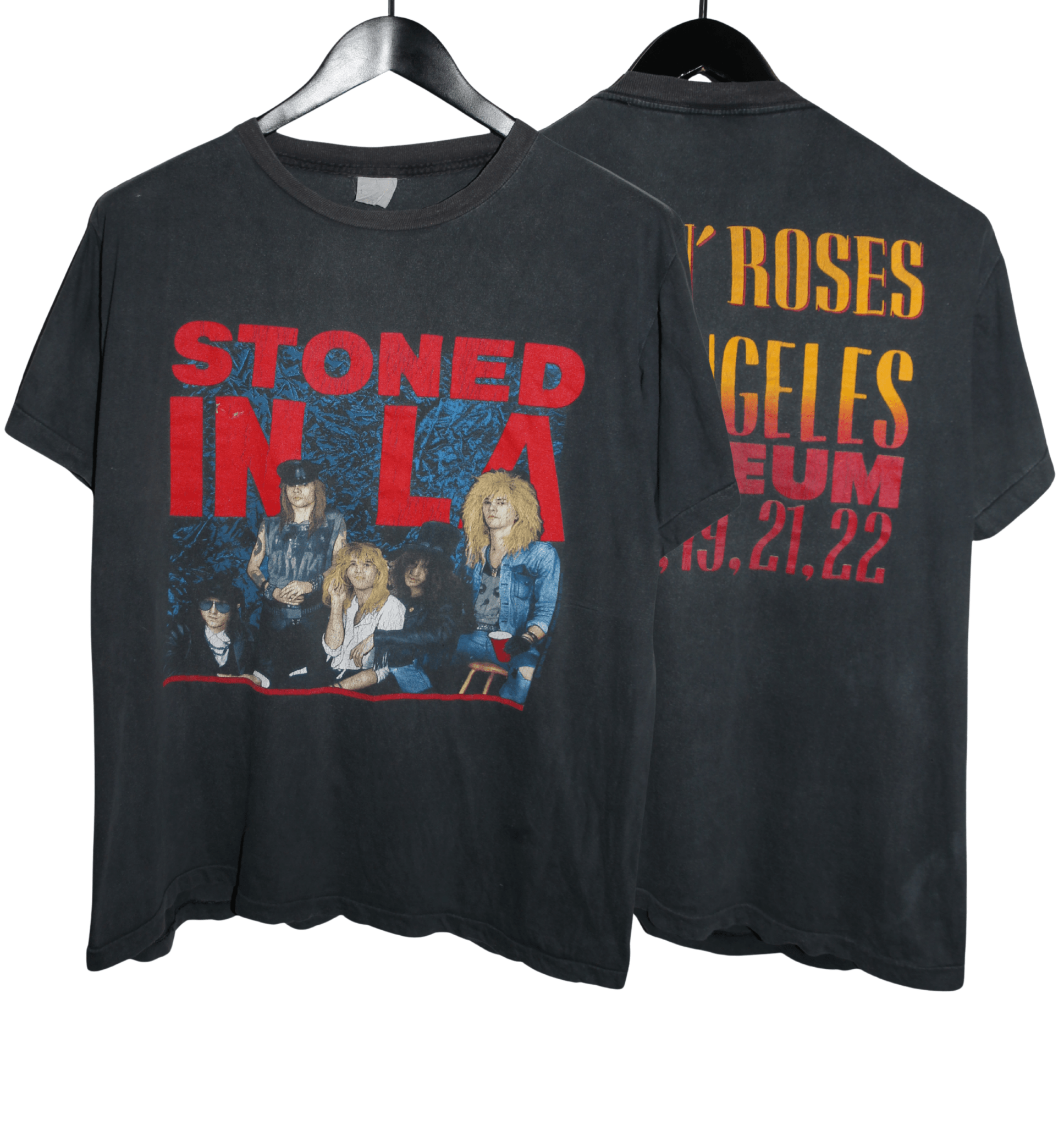 Guns N' Roses 1989 Stoned in LA Tour Shirt - Faded AU