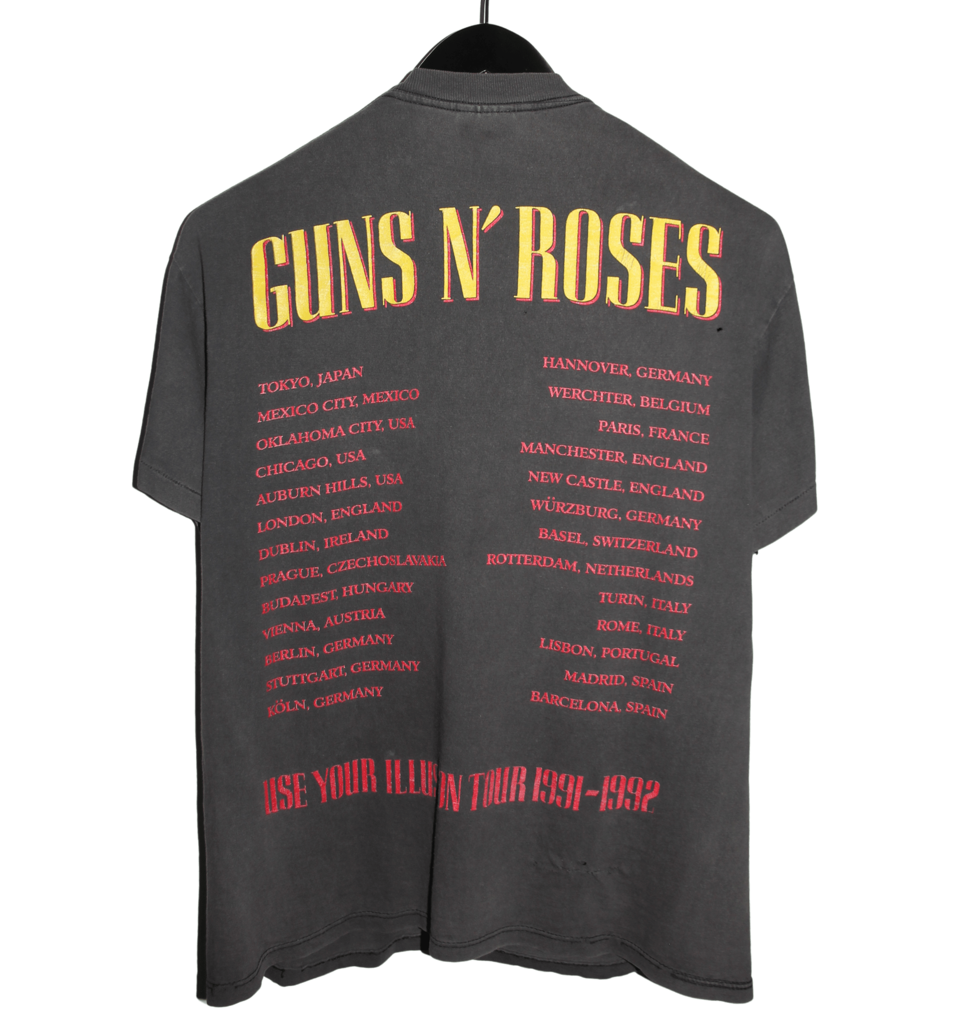 Guns N Roses 1991/92 Use Your Illusion Tour Shirt - Faded AU