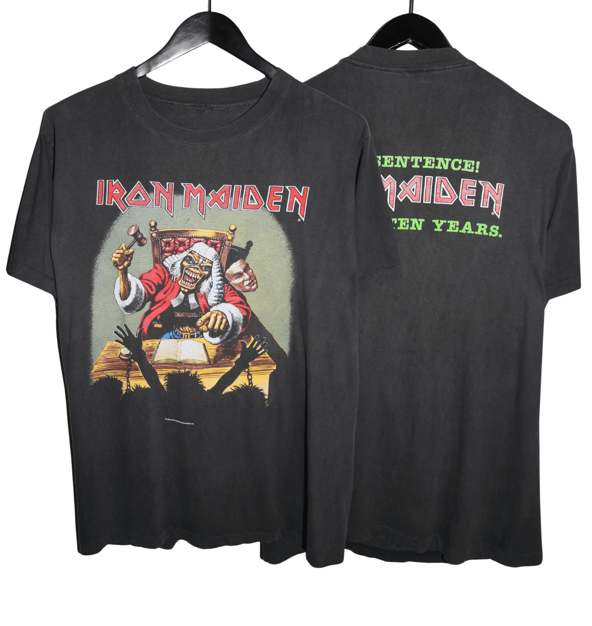 Iron Maiden 1990 Deaf Sentence Shirt - Faded AU