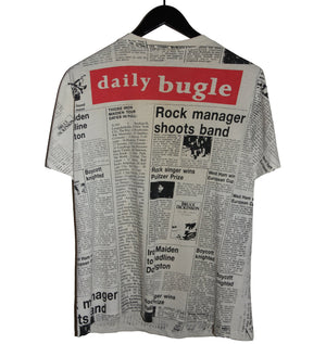 Iron Maiden 1992 Be Quick Or Be Dead Newspaper All Over Print Shirt - Faded AU