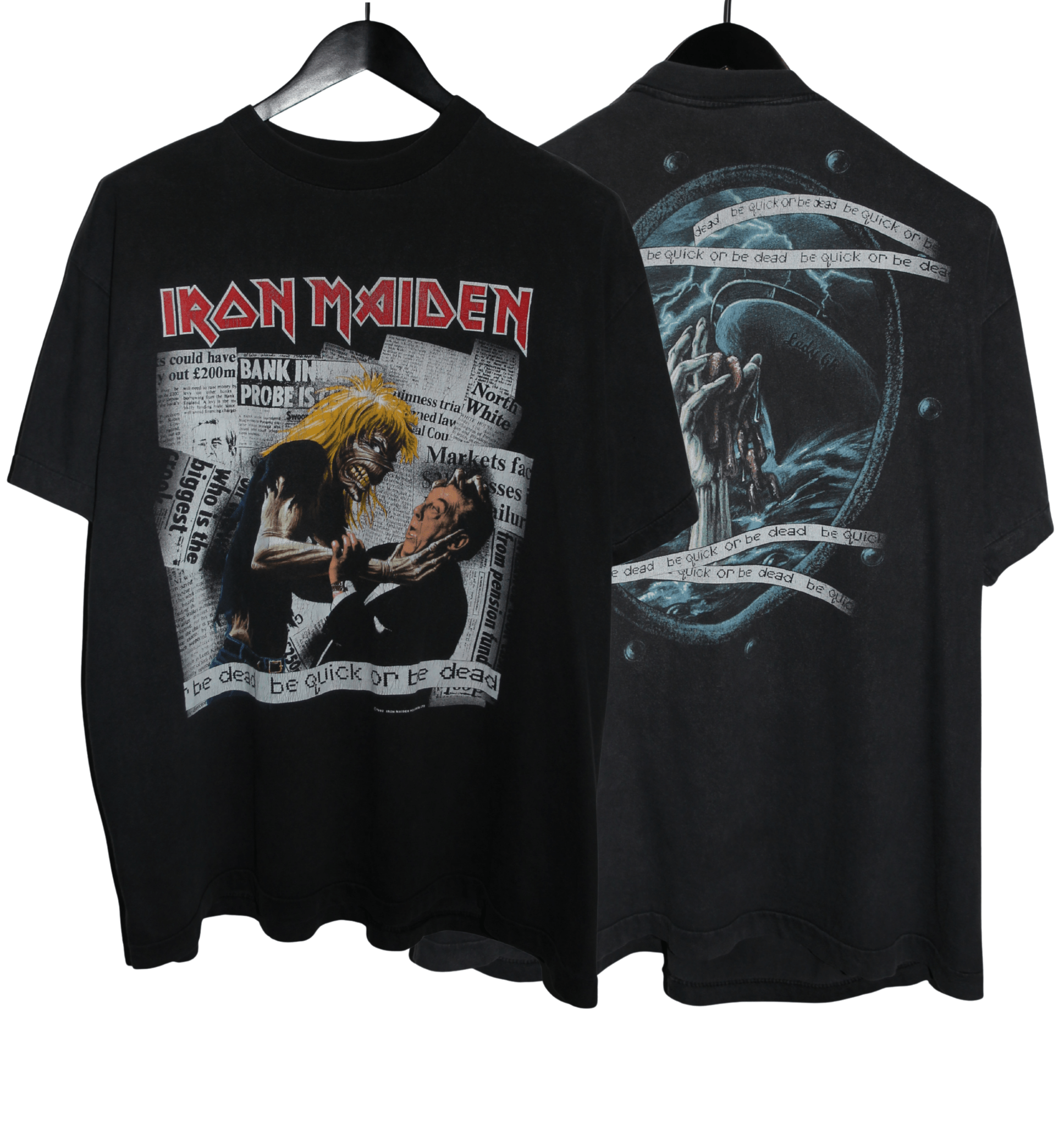 Iron Maiden 1992 Be Quick or Be Dead Shirt - Faded AU