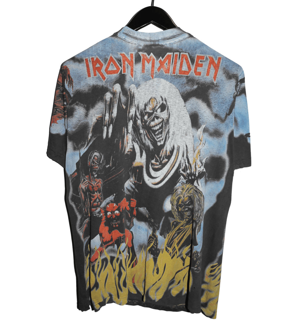 Iron Maiden 90's The Number of the Beast All Over Print Shirt - Faded AU
