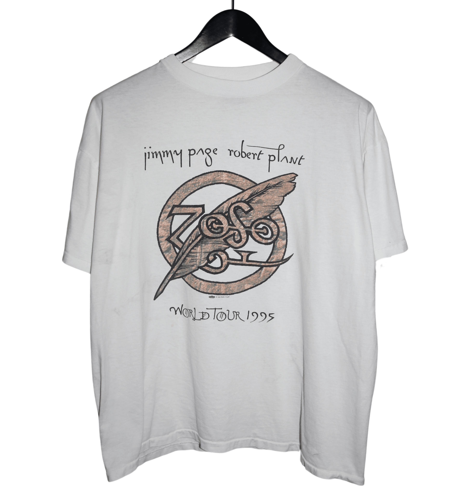 Jiimmy Page Robert Plant 1995 Zoso World Tour Shirt - Faded AU