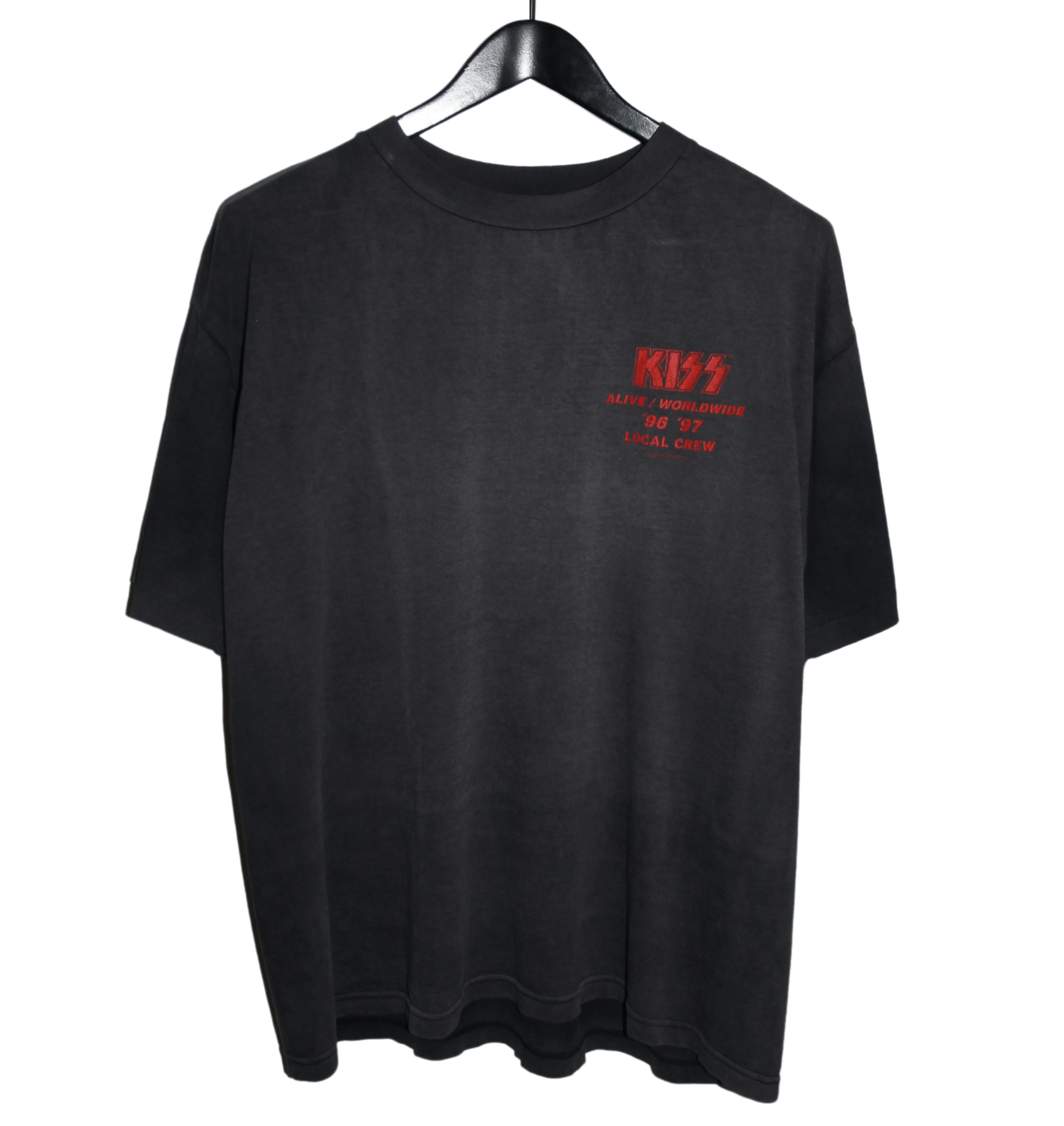 KISS 1996/97 Alive/Worldwide Local Crew Tour Shirt - Faded AU