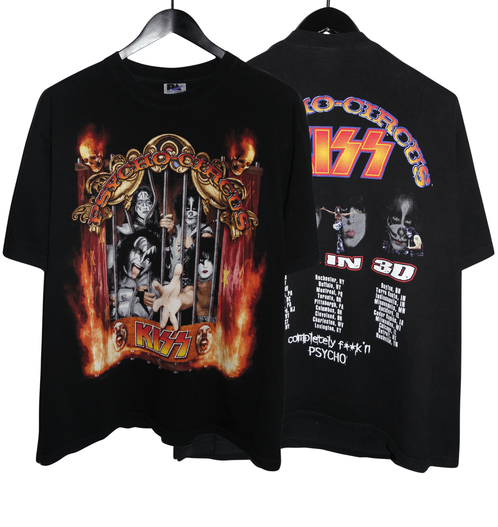 Kiss 1998 Pyscho - Circus Tour Shirt - Faded AU