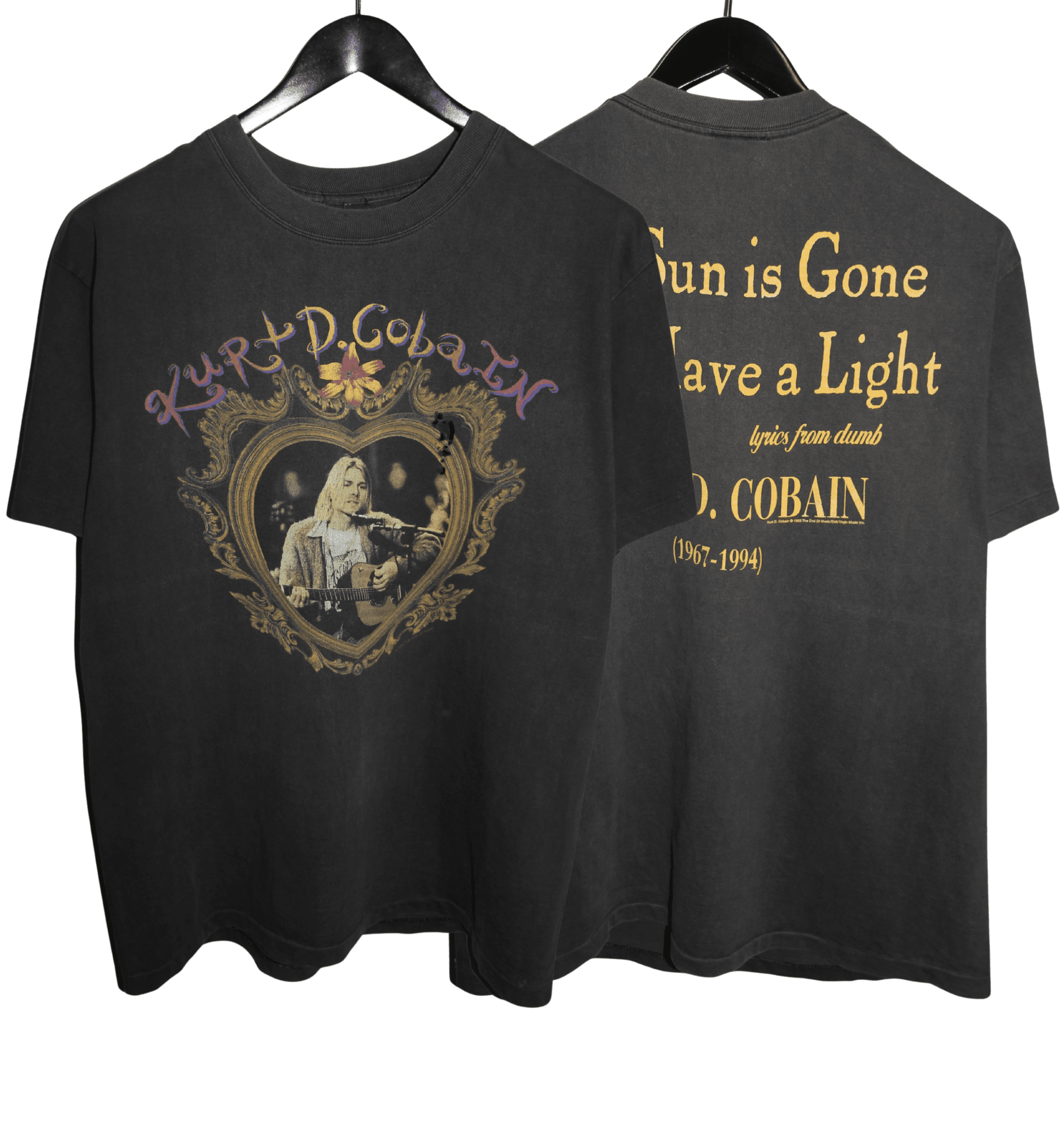 Kurt Cobain 1995 Sun is Gone Memorial Shirt - Faded AU