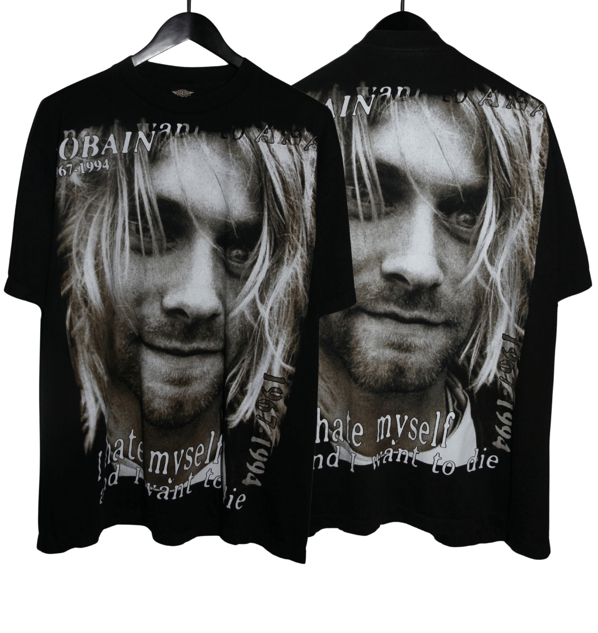 Kurt Cobain 90's I Hate Myself Shirt - Faded AU