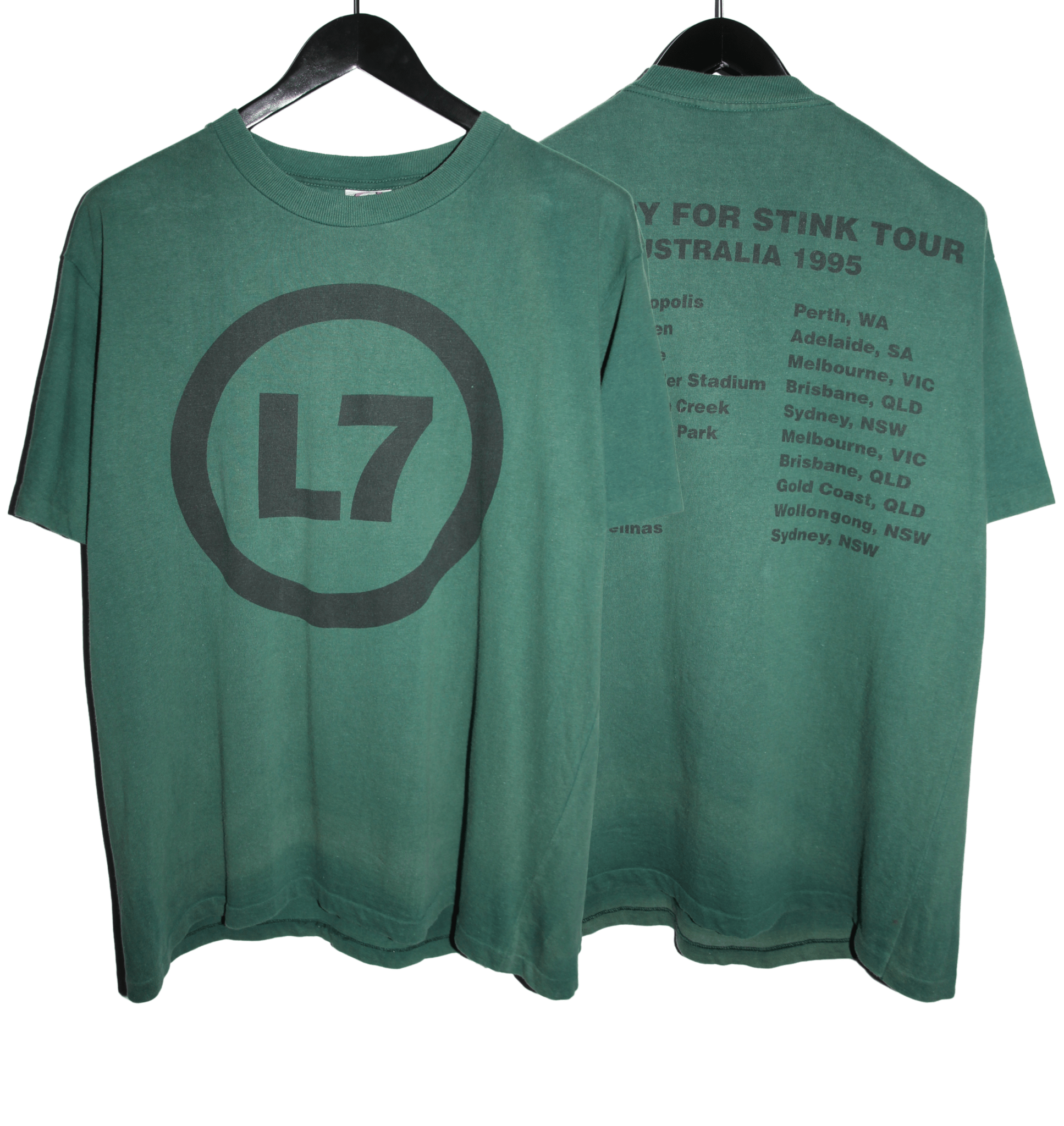 L7 1995 Hungry for Stink Tour Shirt - Faded AU