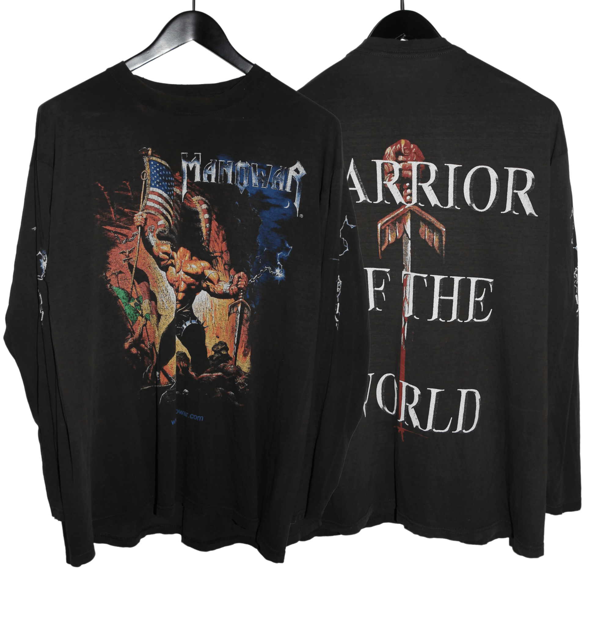 Manowar 2002 Warriors of the World Album Long Sleeve - Faded AU