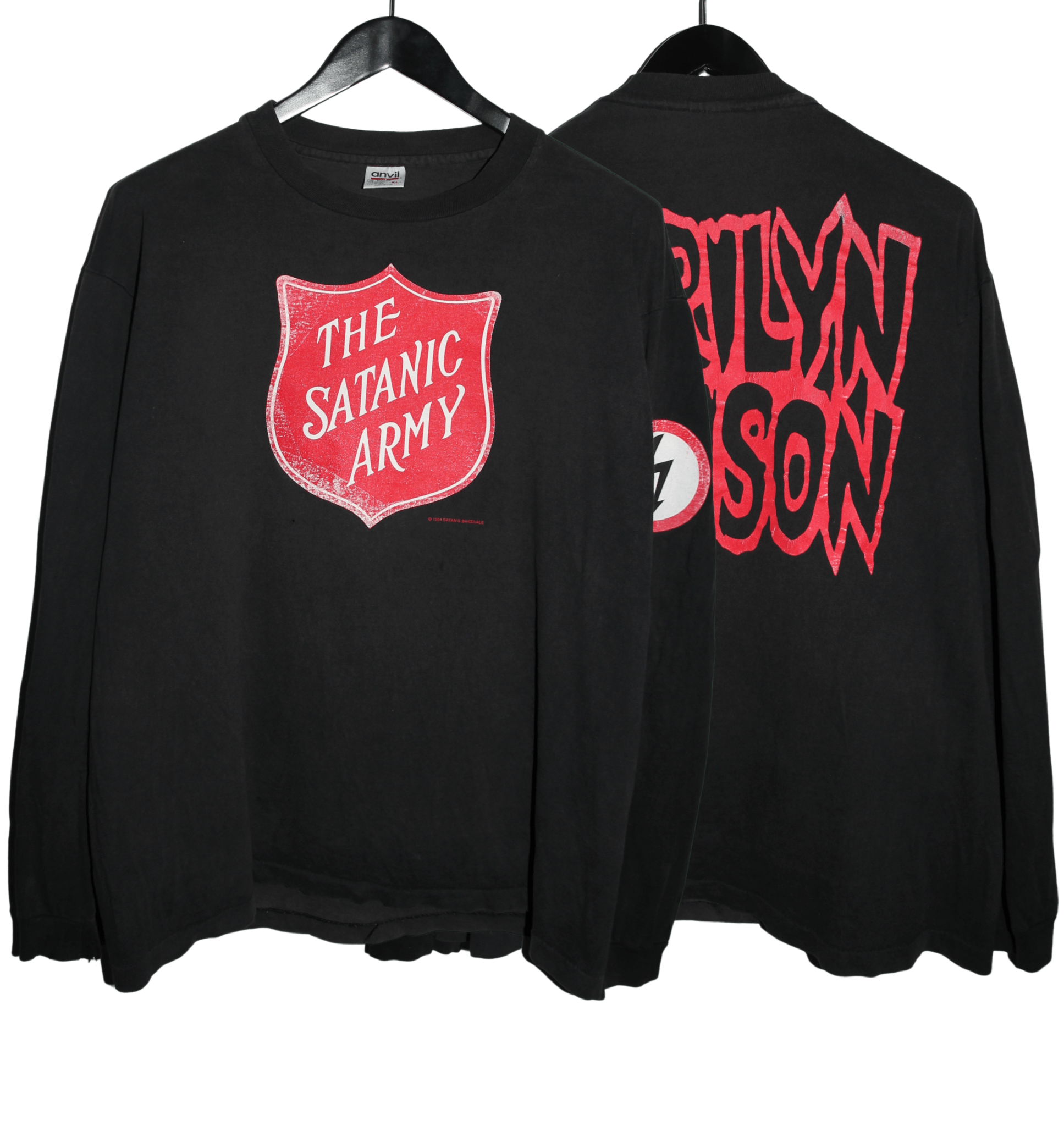 Marilyn Manson 1994 Satanic Army Satan's Bakesale Long Sleeve - Faded AU