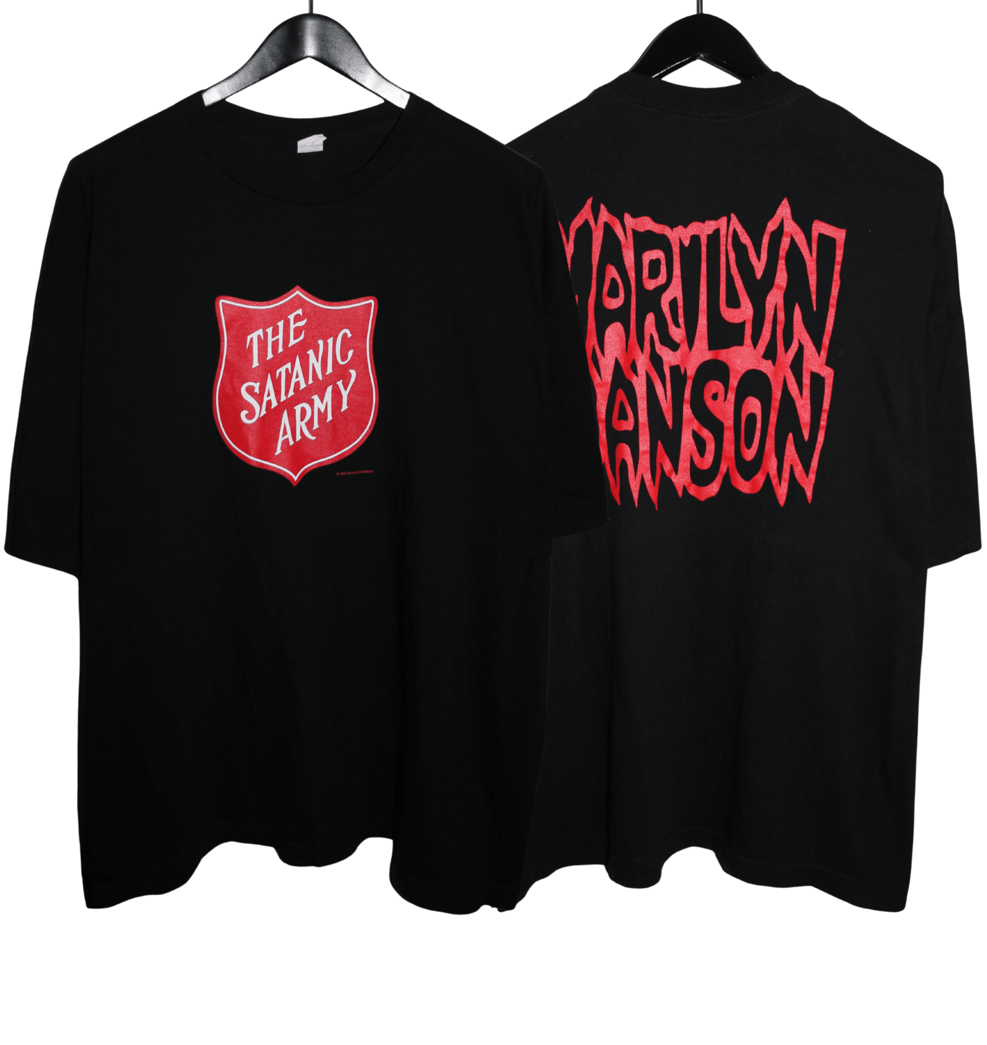 Marilyn Manson 1994 Satanic Army Satan's Bakesale Shirt - Faded AU
