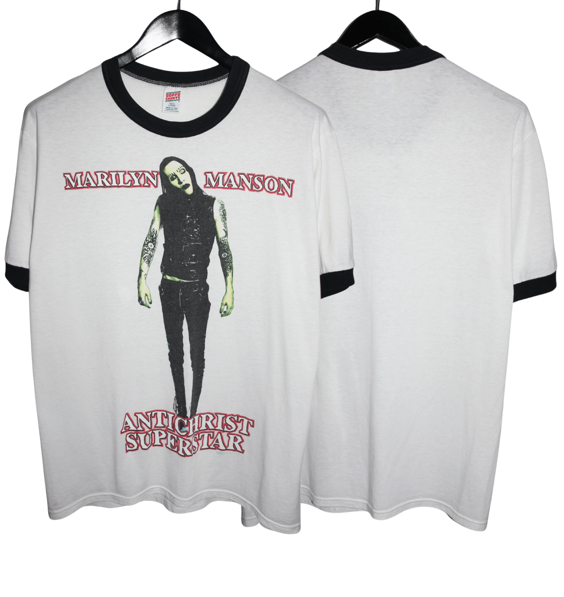 Marilyn Manson 1996 Antichrist Superstar Ringer Shirt - Faded AU