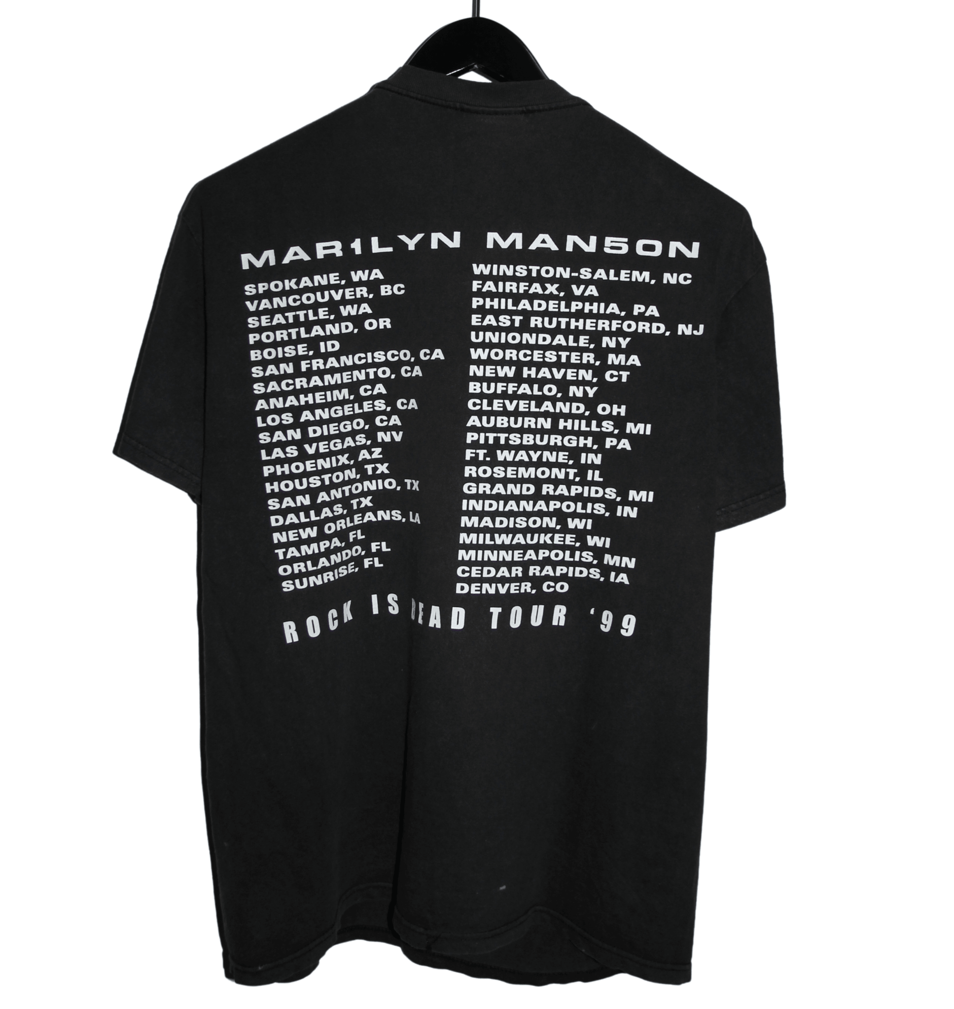Marilyn Manson 1999 Rock is Dead Tour Shirt - Faded AU