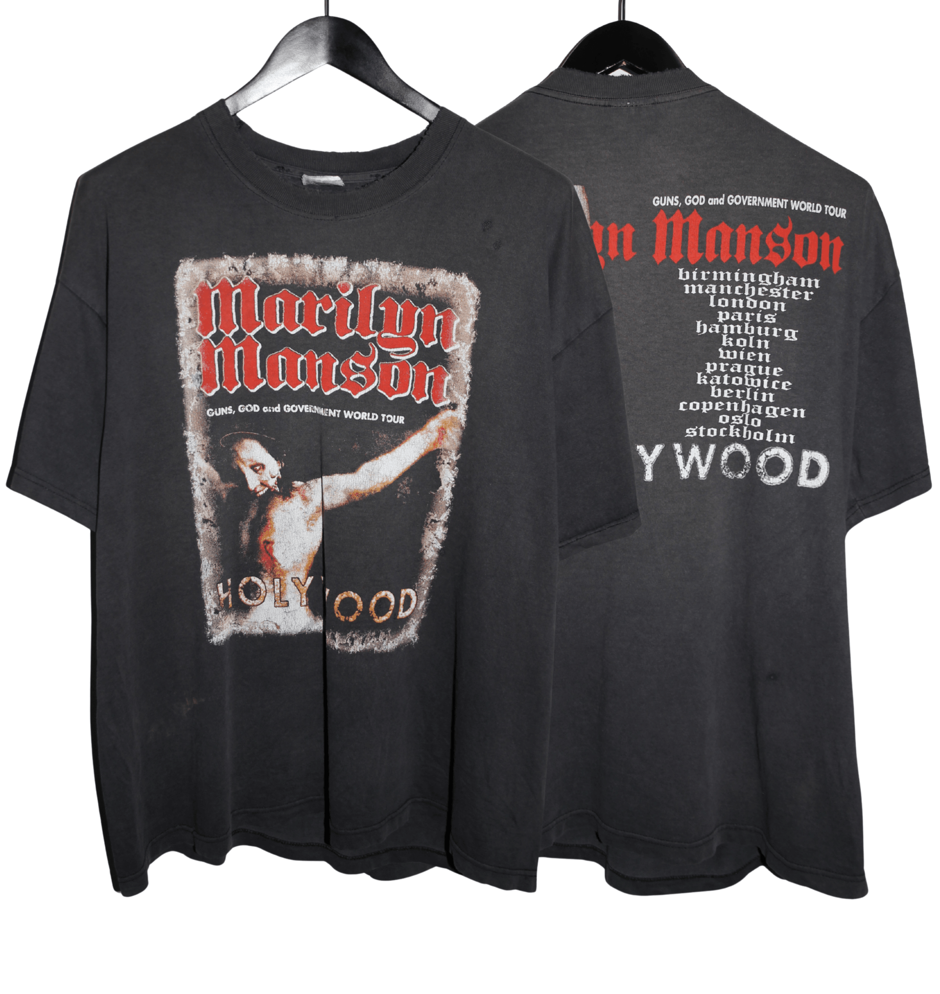 Marilyn Manson 2002 God Guns and Government World Tour Shirt