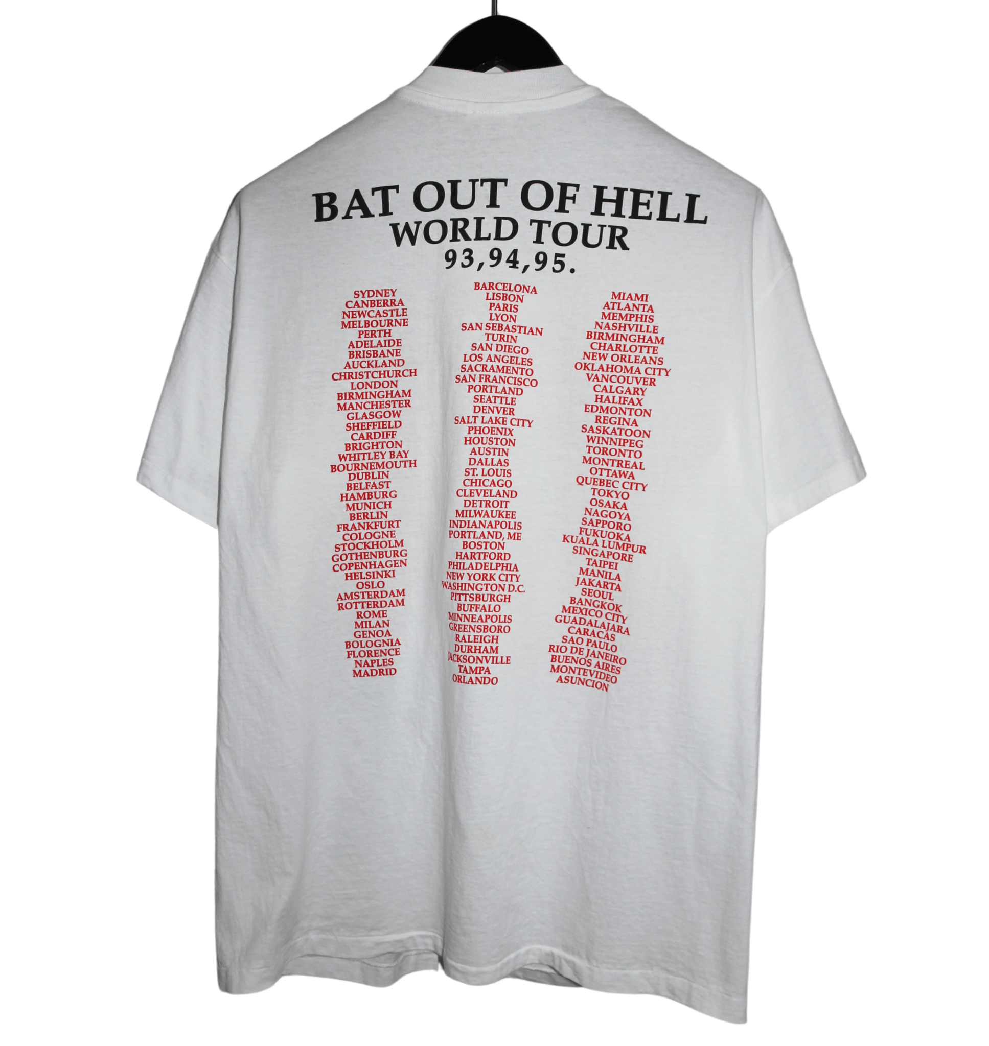 Meat Loaf 1993/94/95 Bat out of Hell World Tour Shirt - Faded AU