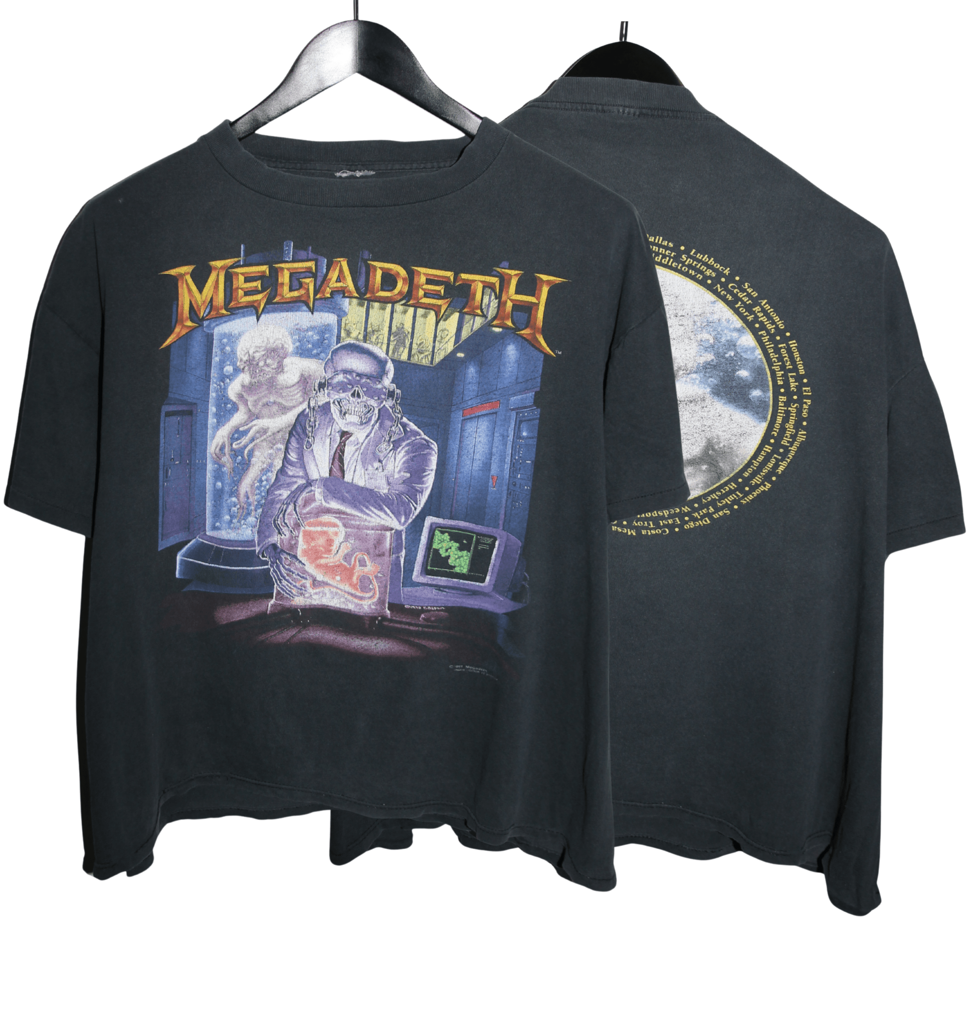 Megadeth 1991 Hangar 18 Tour Shirt - Faded AU