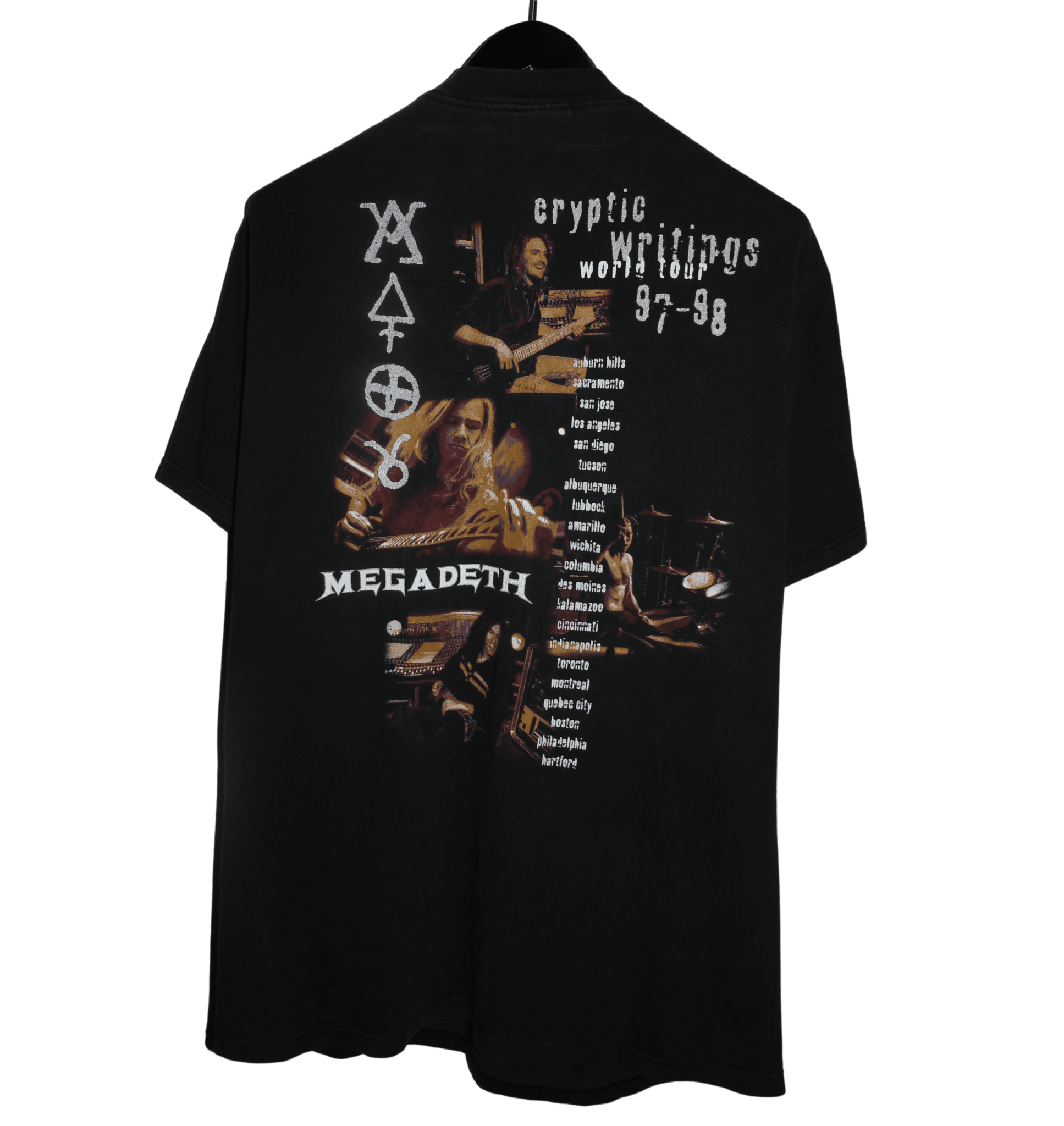 Megadeth 1997/98 Cryptic Writing Tour Shirt - Faded AU