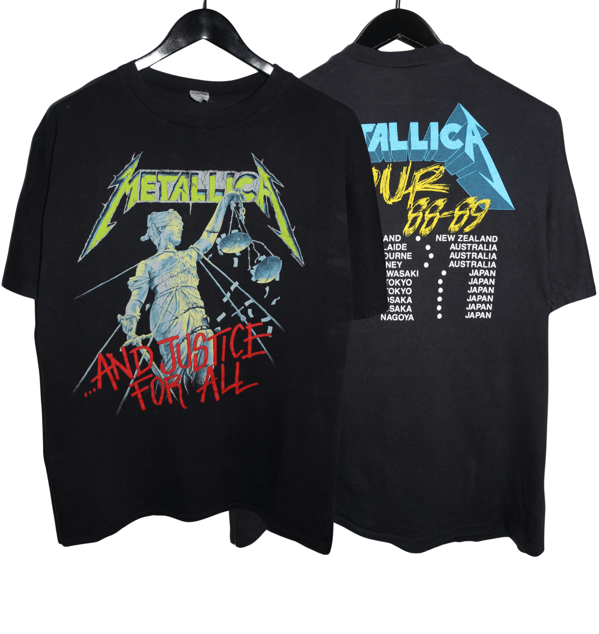 Metallica 1988/89 And Justice For All Tour Shirt - Faded AU