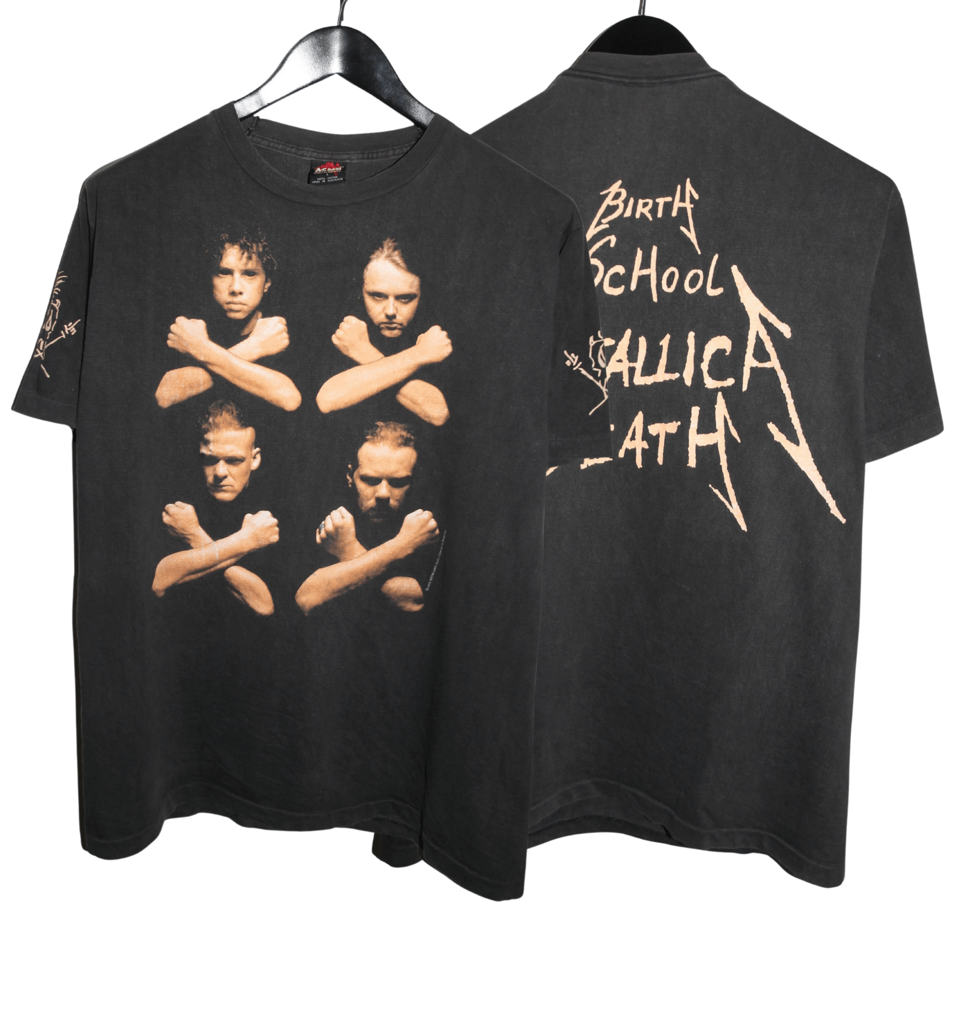 Metallica 1992 Birth School Metallica Death Shirt - Faded AU