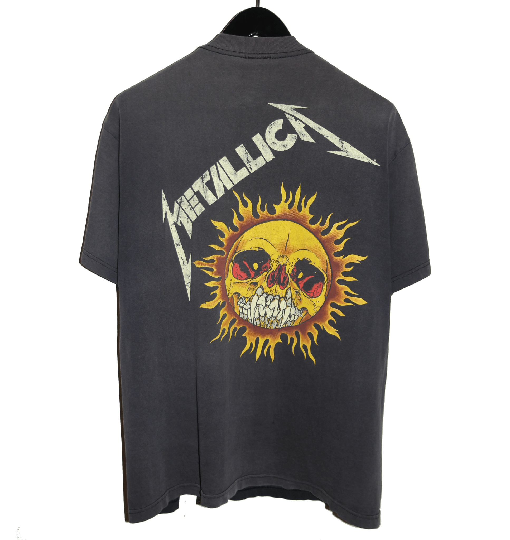 Metallica 1994 Pushead Flaming Skull Shirt - Faded AU