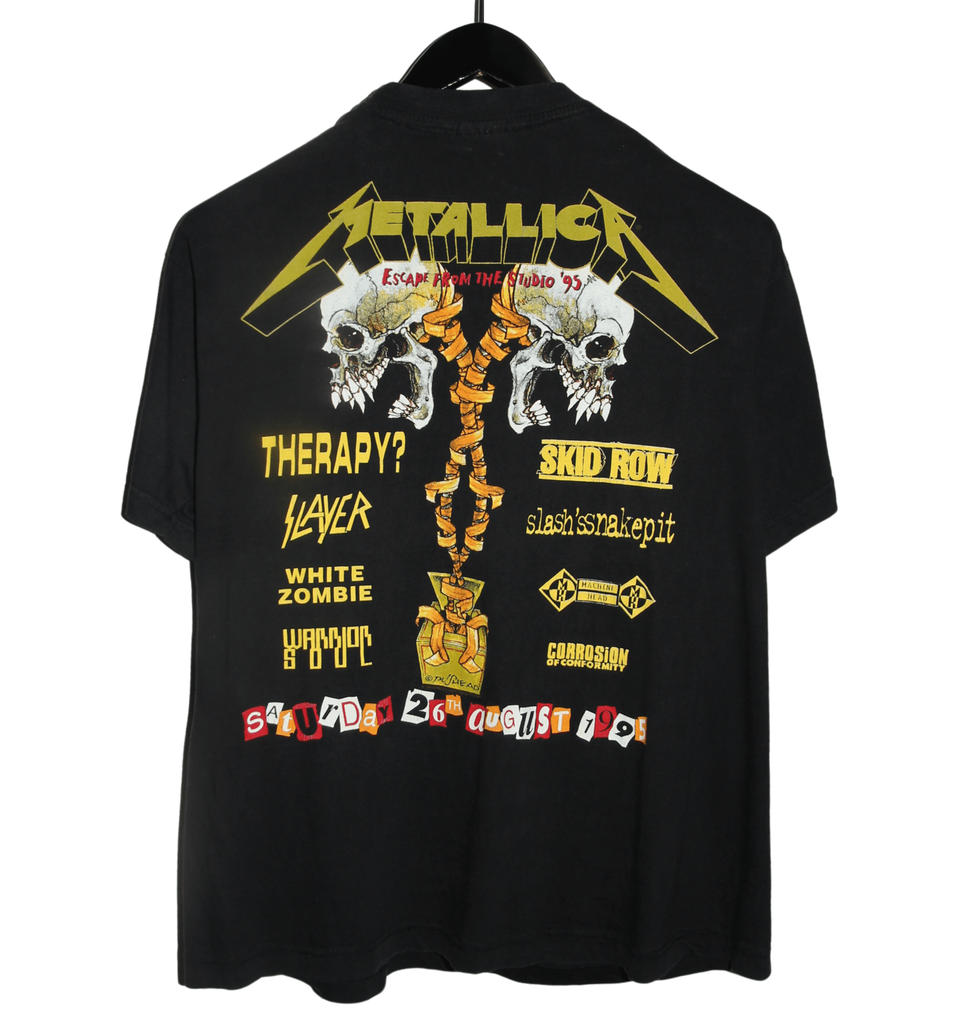 Metallica 1995 Pushead Donnington Tour Shirt - Faded AU
