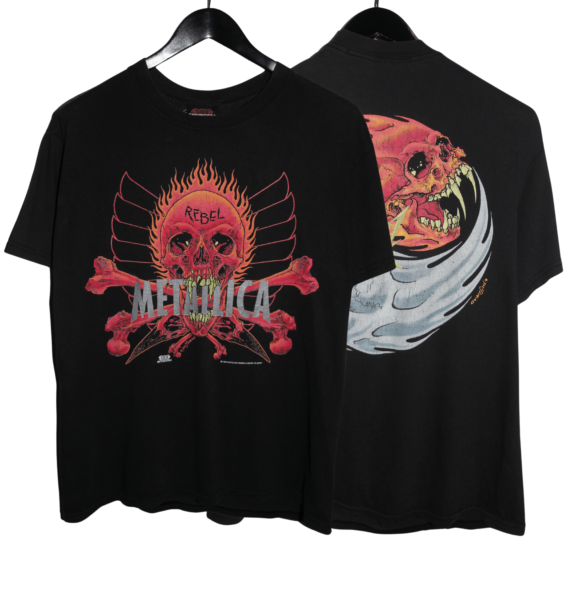 Metallica 1997 Rebel Pushead Shirt - Faded AU