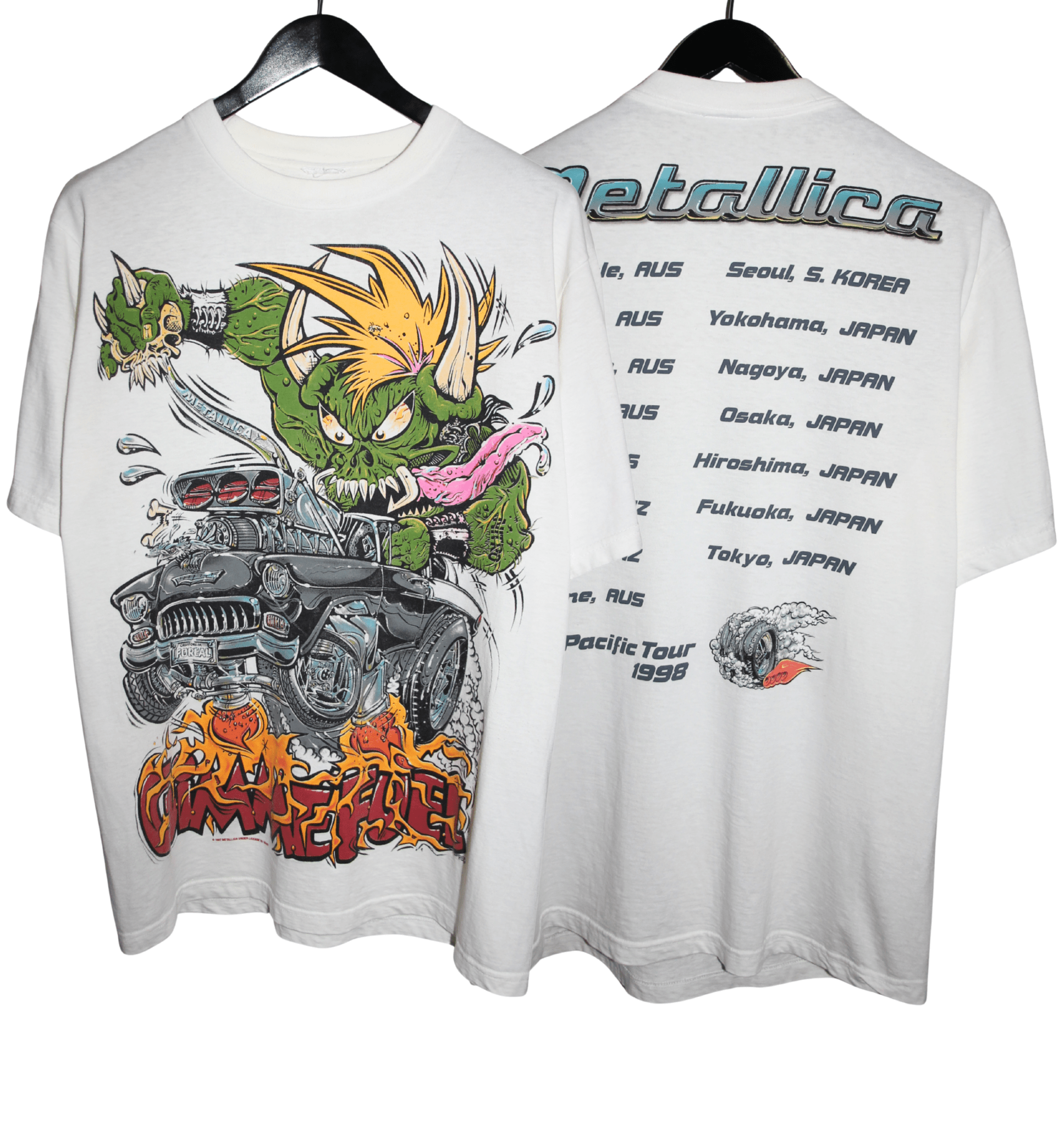 Metallica 1998 Gimme Fuel Pan Pacific Tour Shirt - Faded AU
